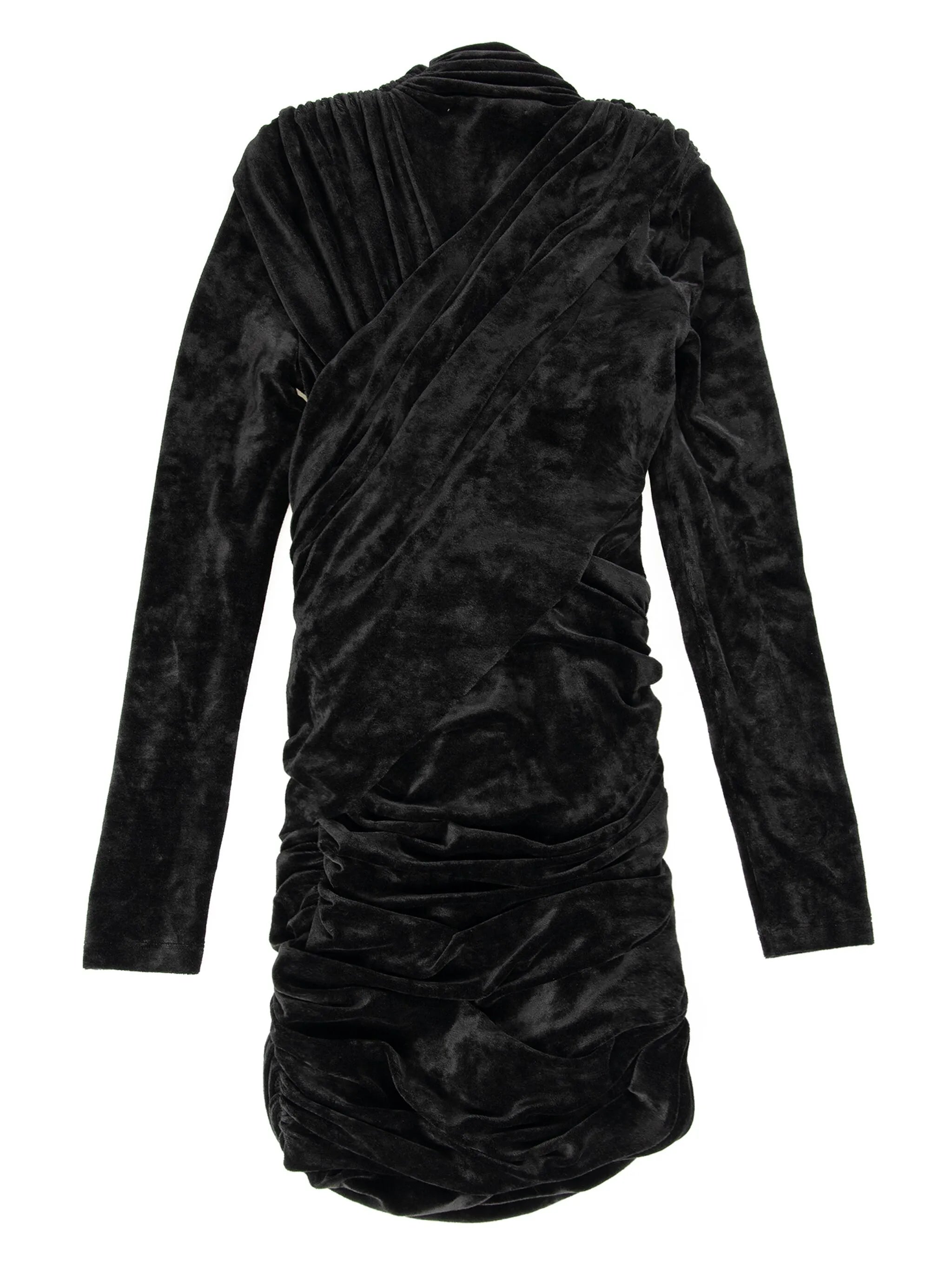 velvet long-sleeve mini dress