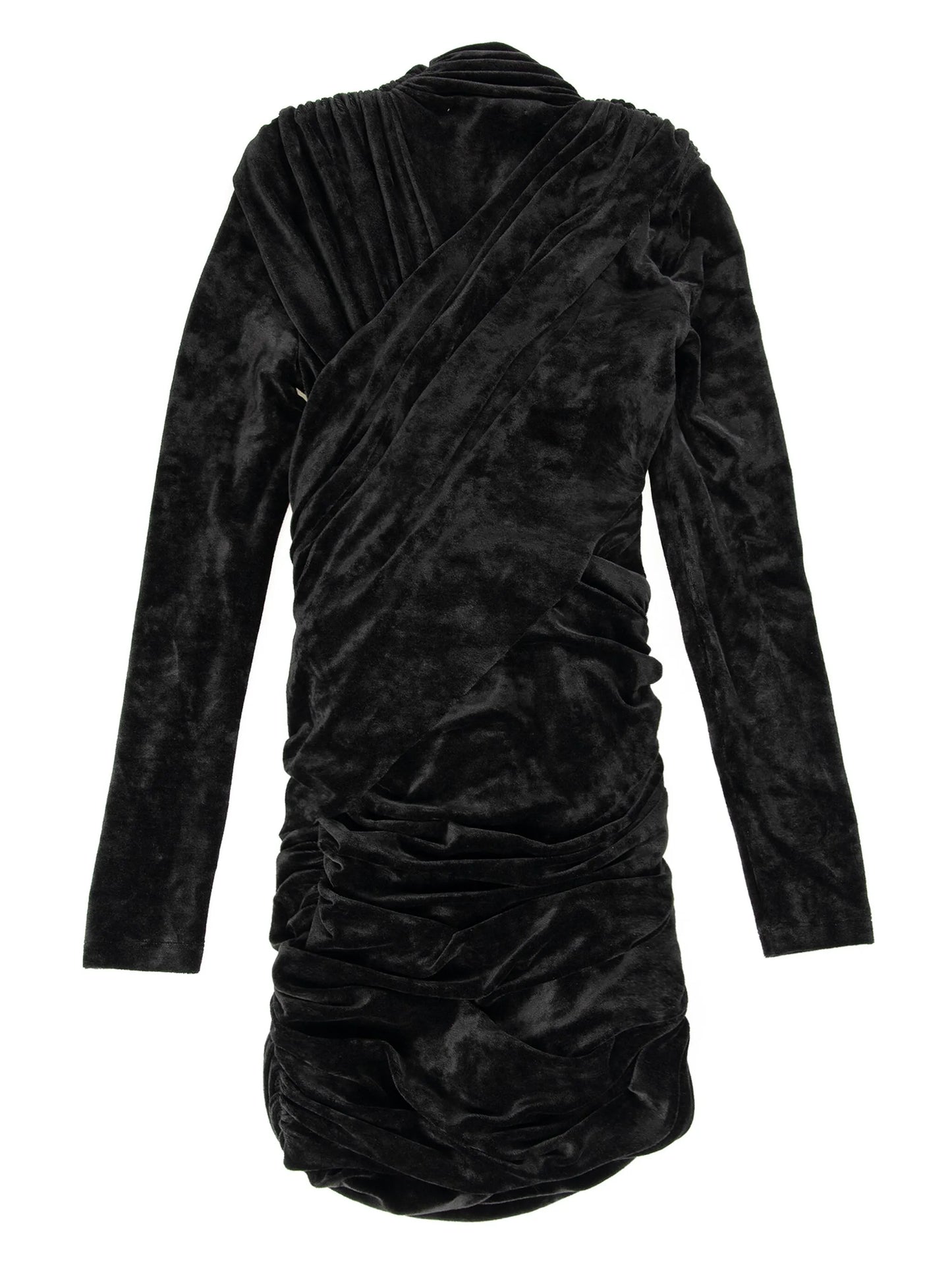 velvet long-sleeve mini dress