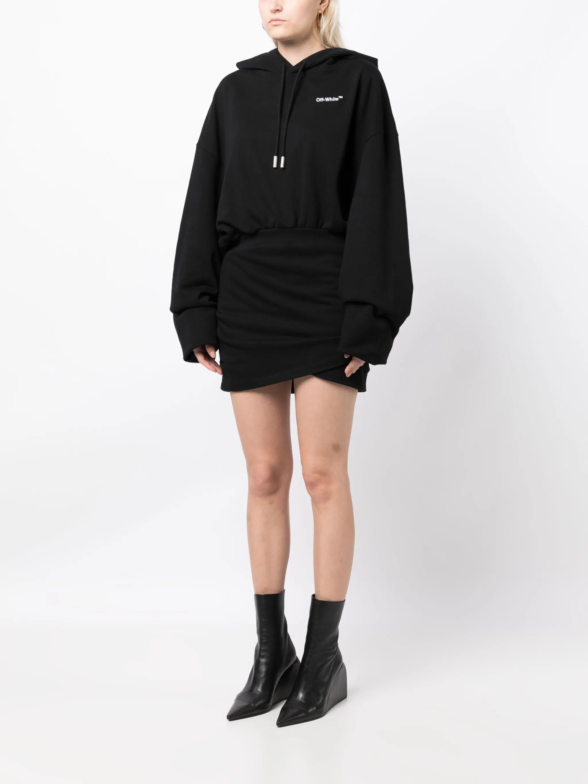 logo-embroidered cotton hoodie