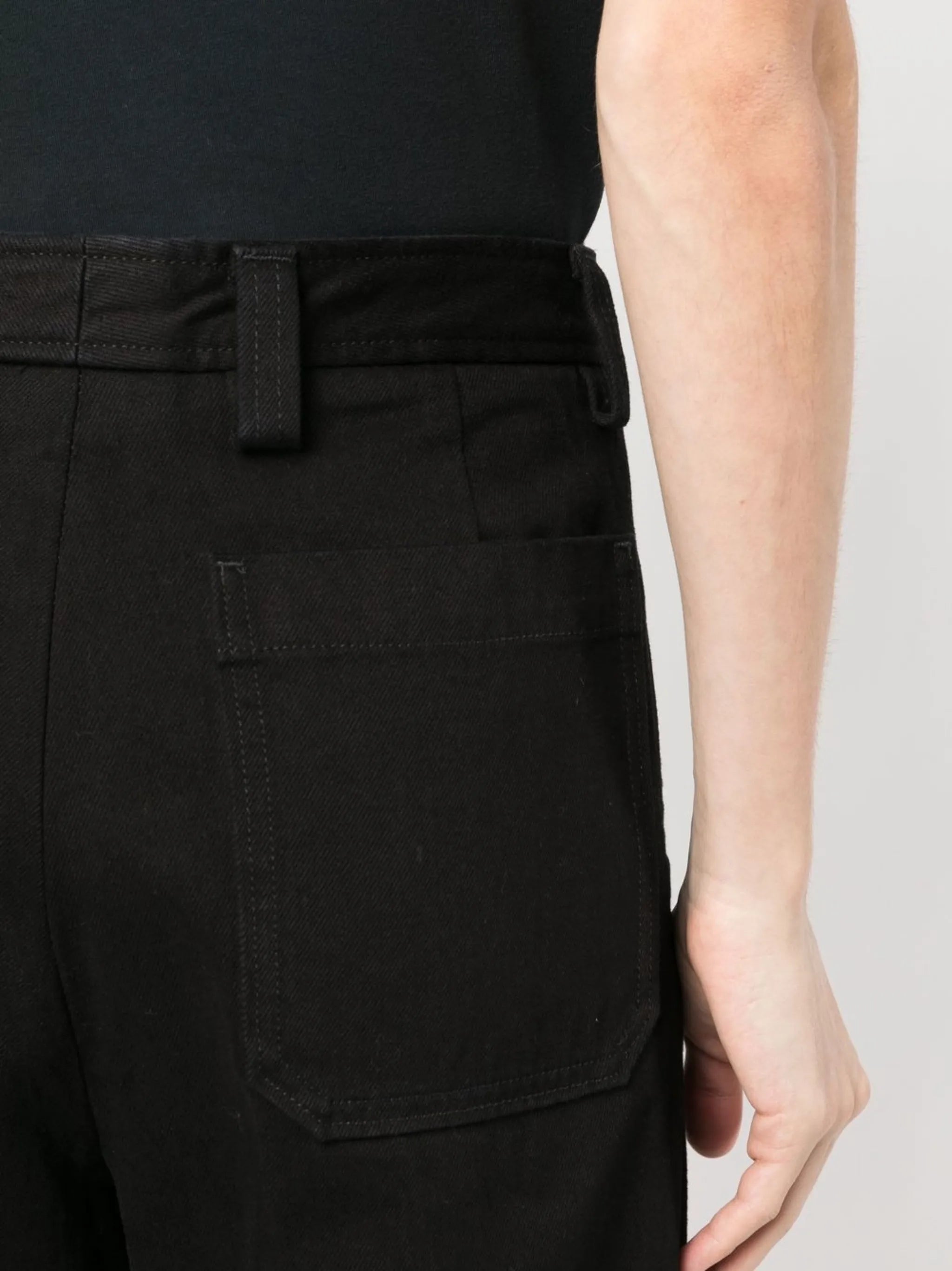 tapered leg cotton trousers