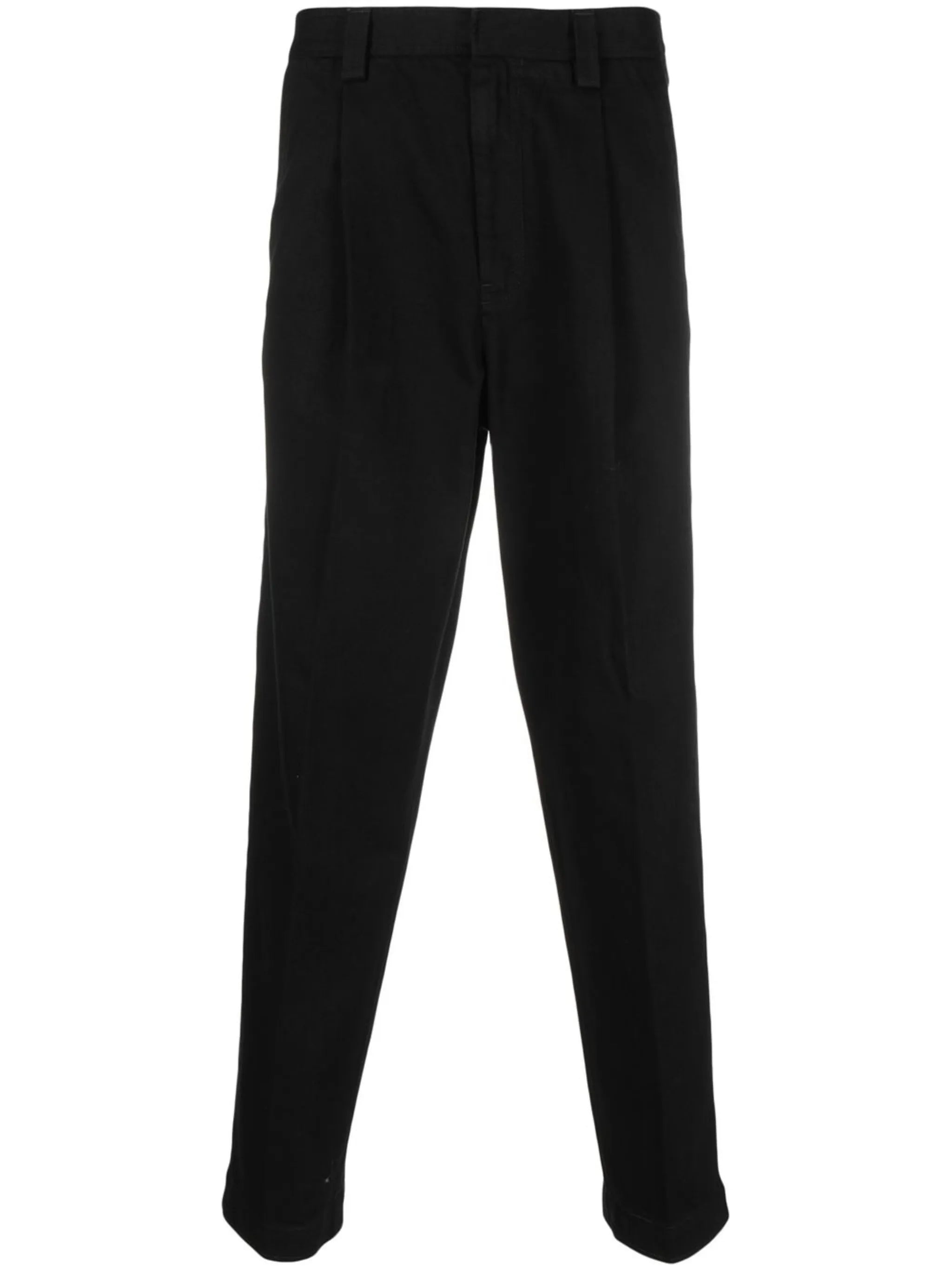 tapered leg cotton trousers