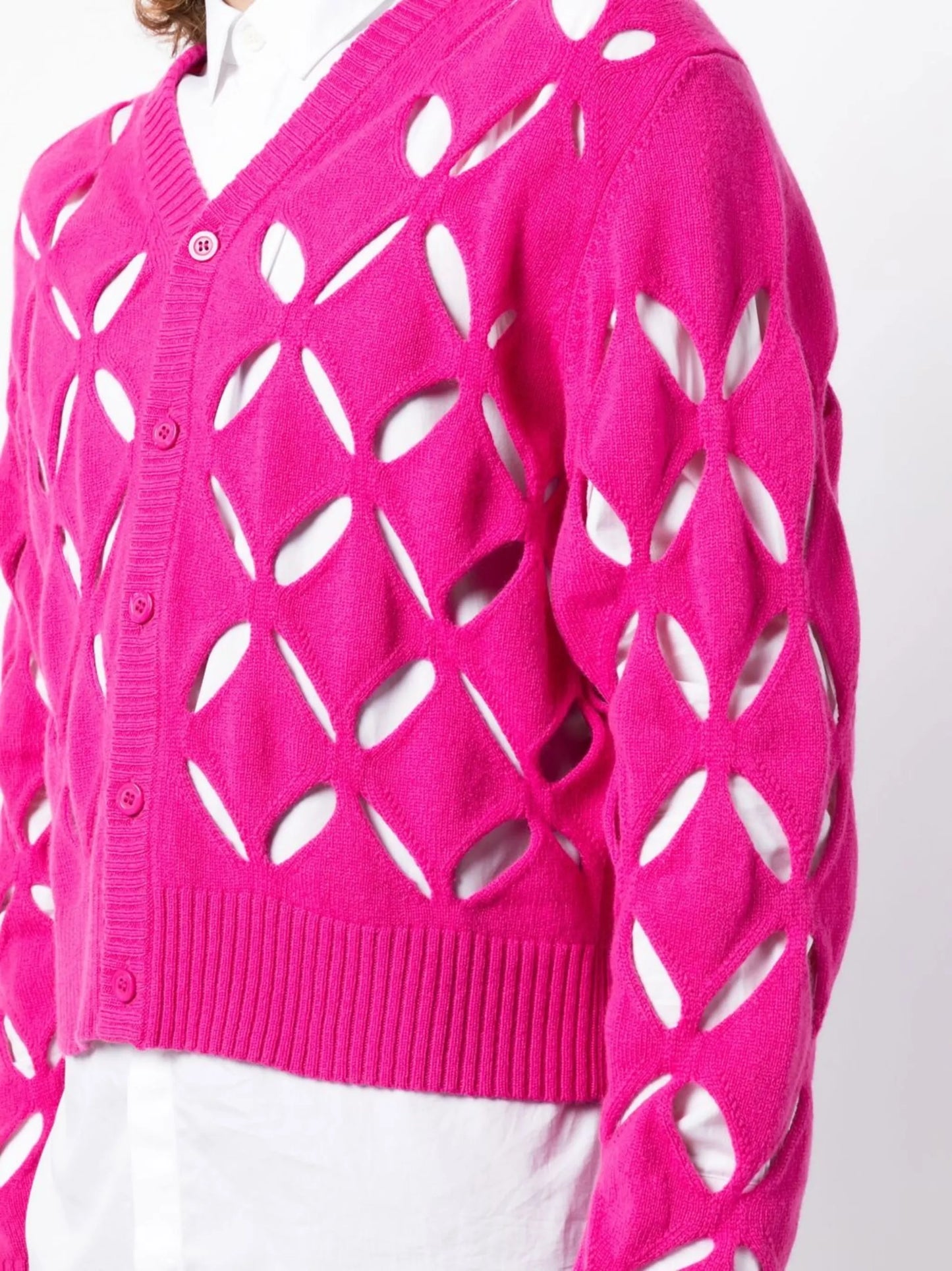 cut-out wool cardigan