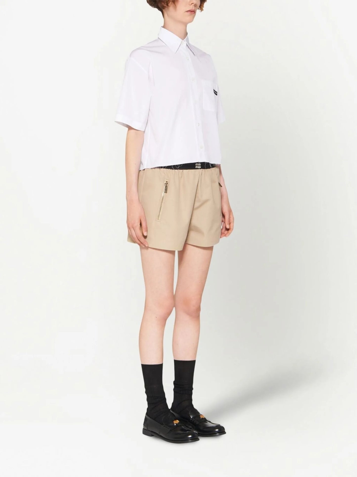 raw-hem poplin shirt