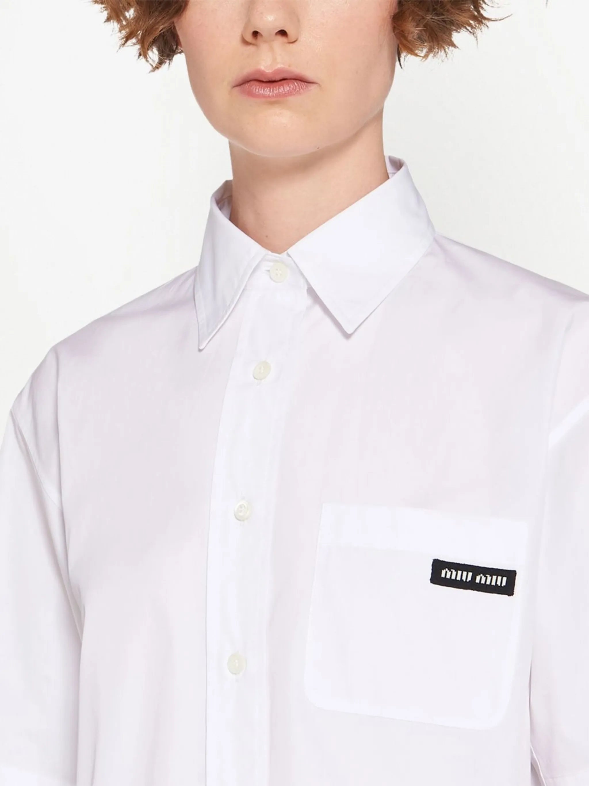 raw-hem poplin shirt