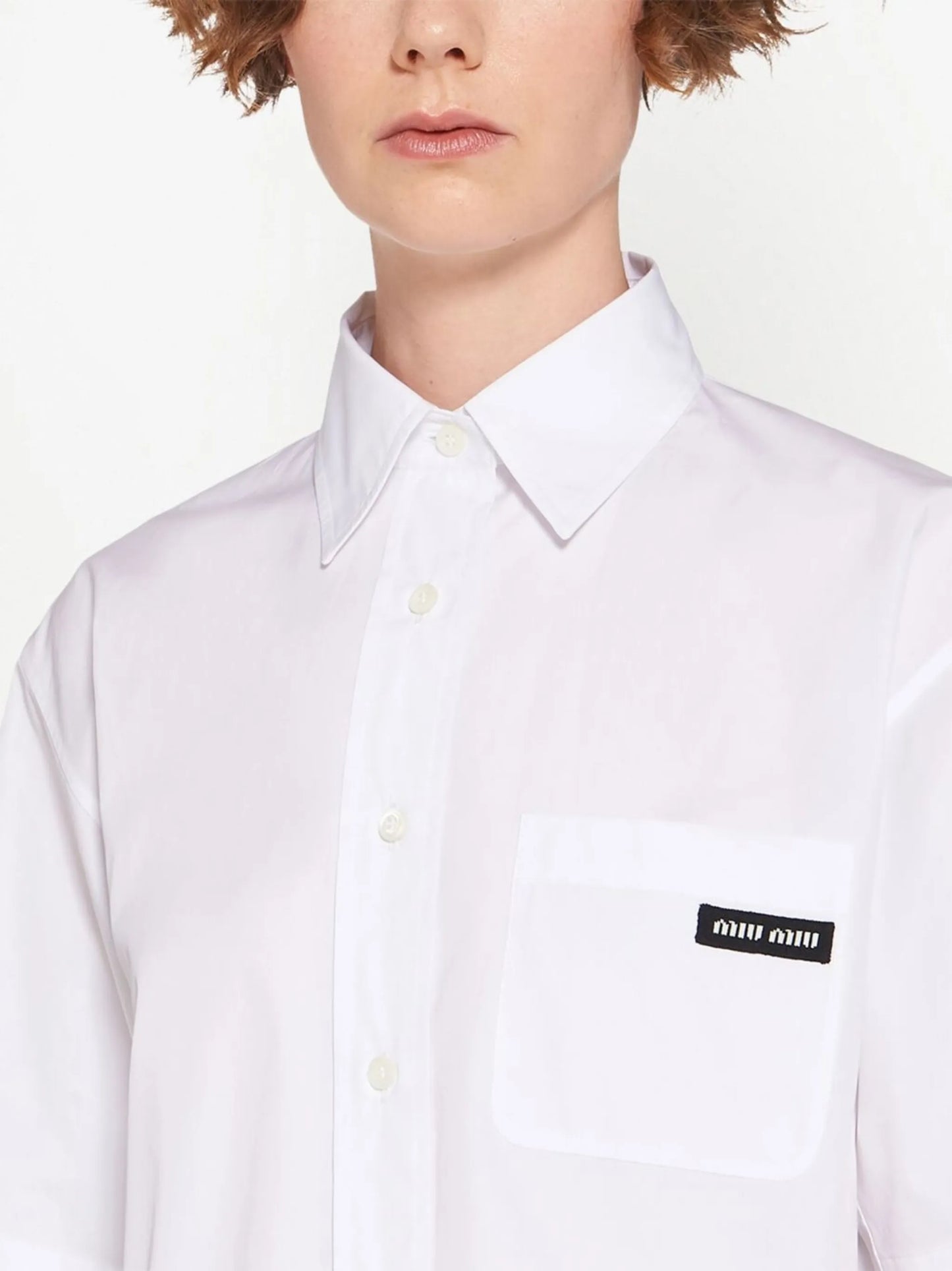 raw-hem poplin shirt