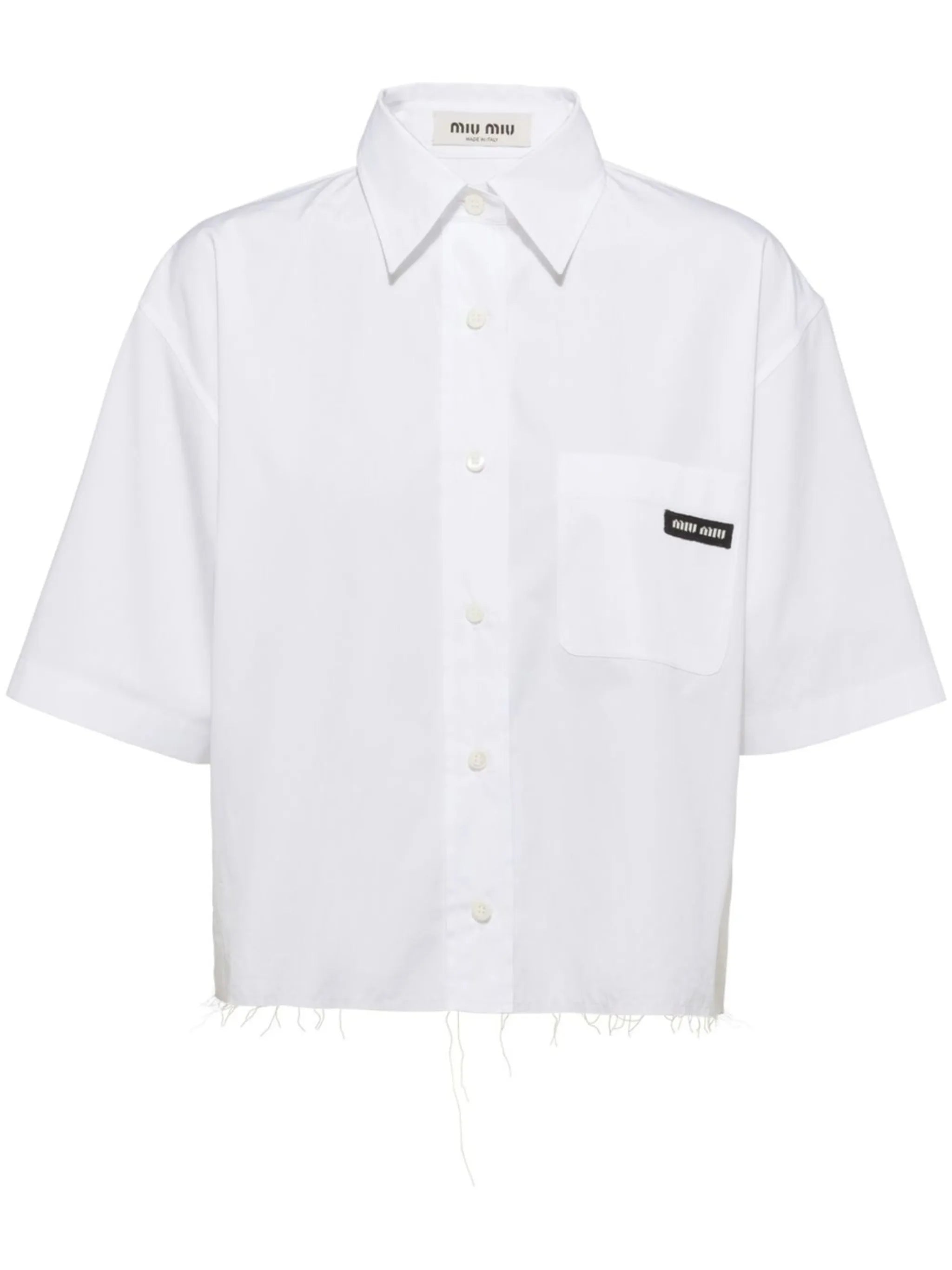 raw-hem poplin shirt