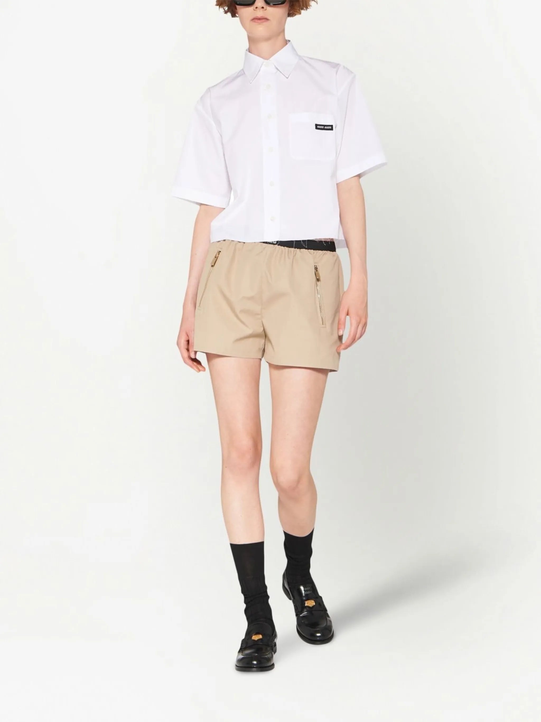 raw-hem poplin shirt