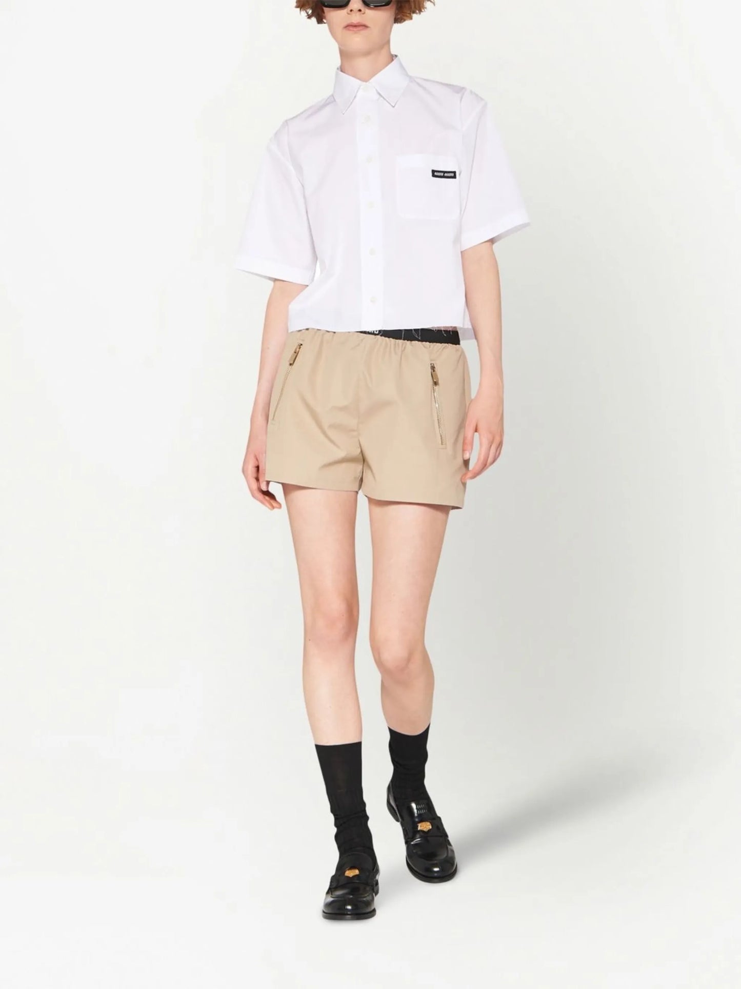 raw-hem poplin shirt