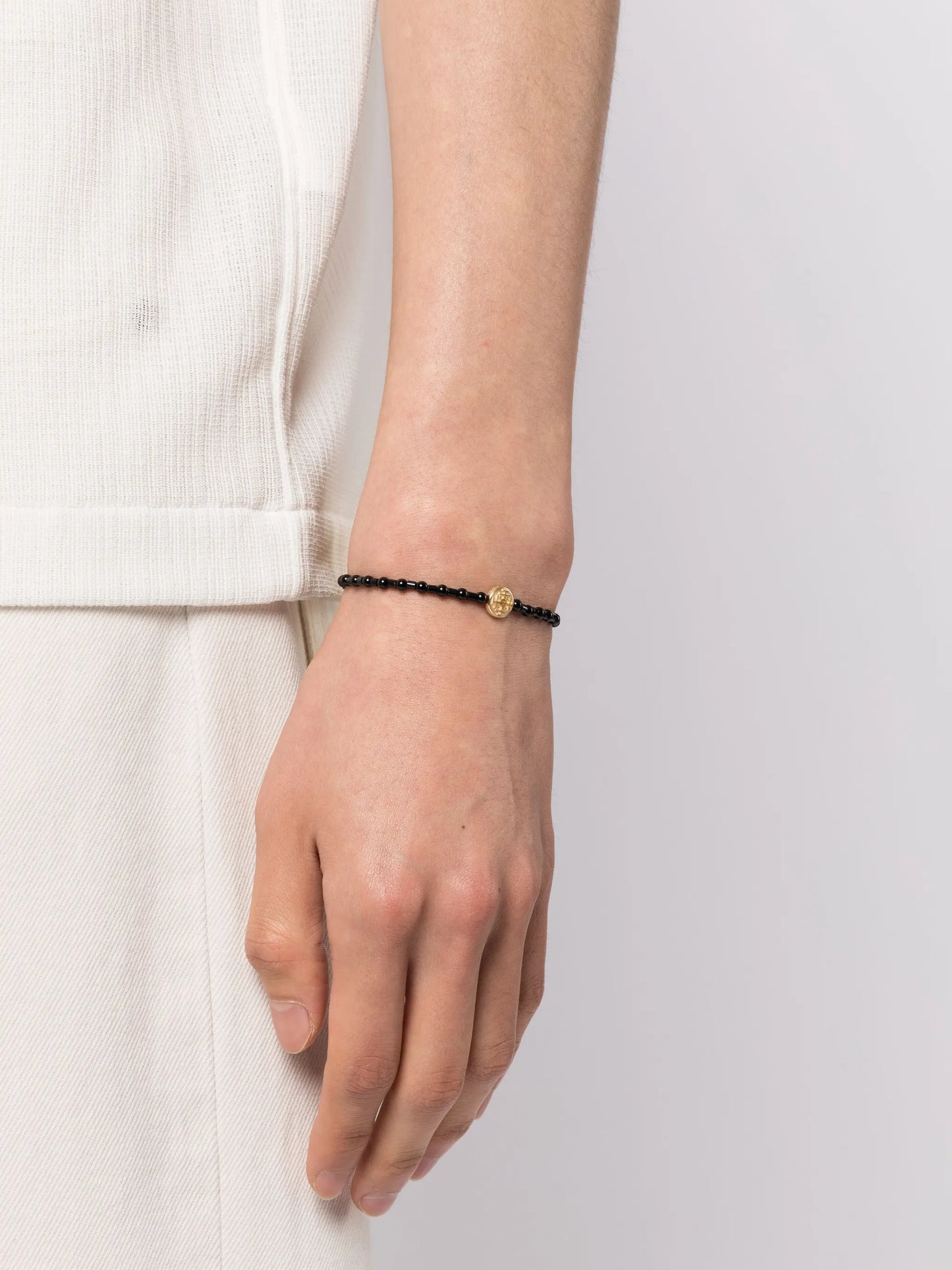 14kt yellow gold Money Seal beaded bracelet