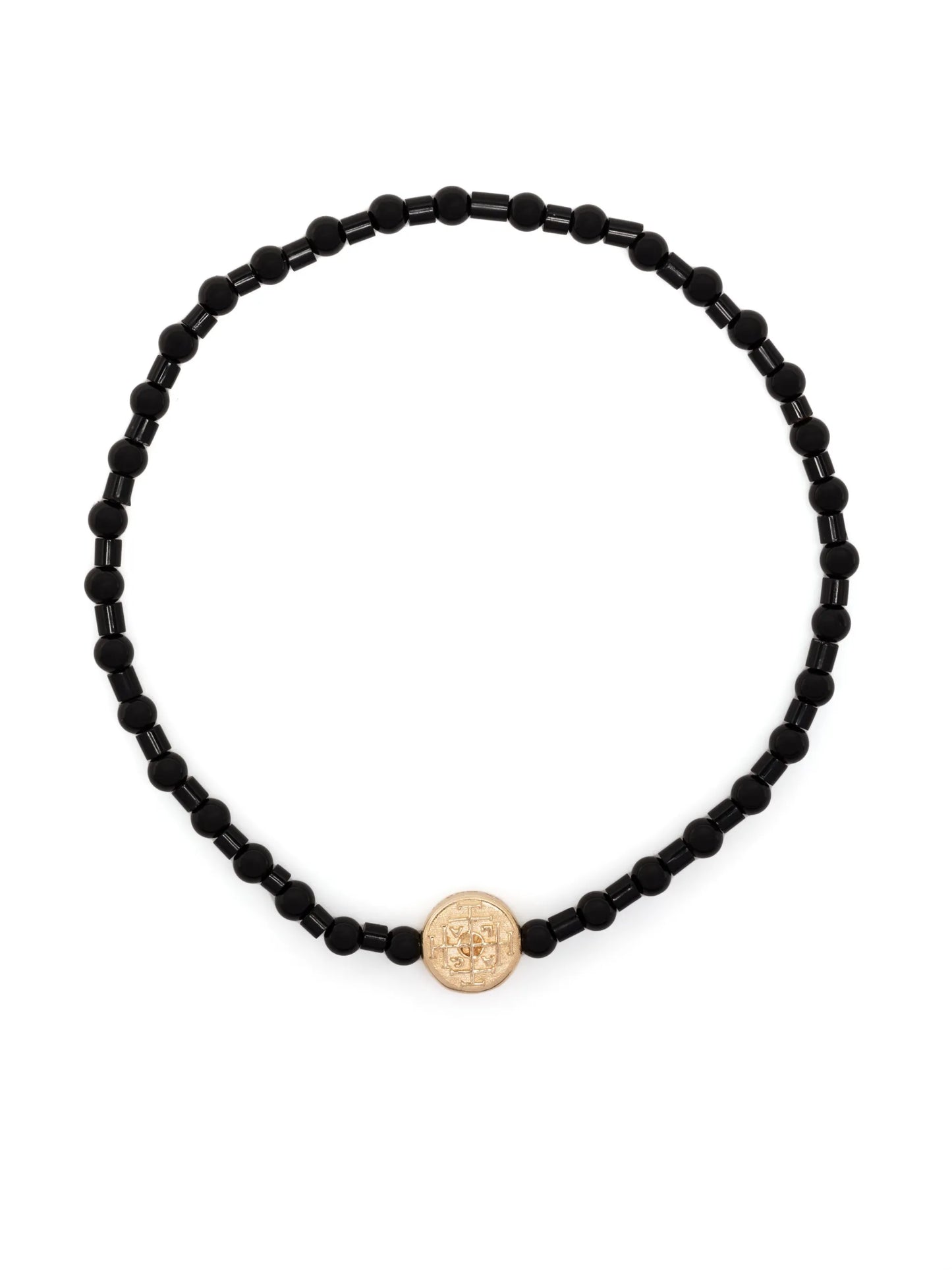 14kt yellow gold Money Seal beaded bracelet