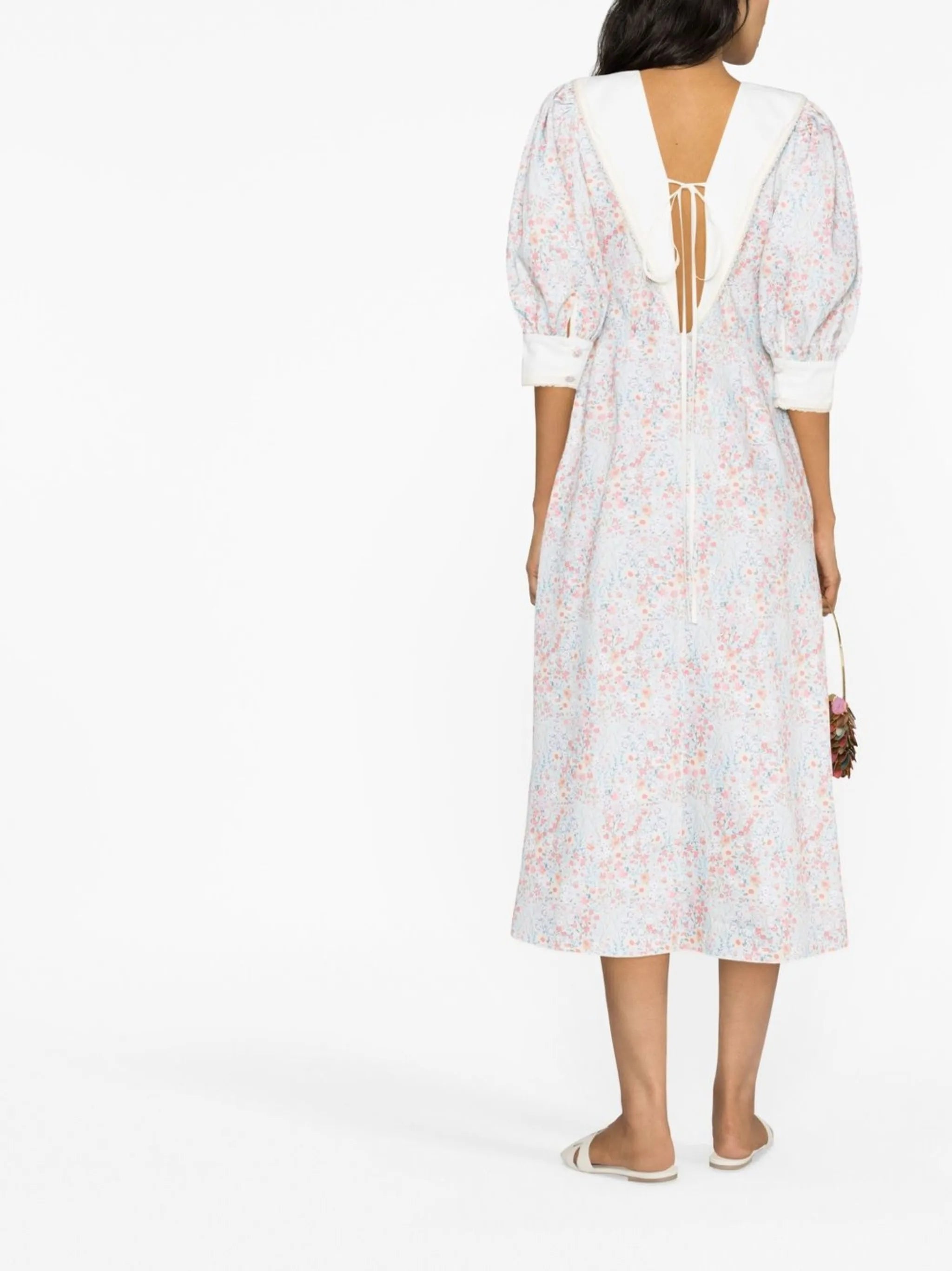 floral-print midi dress