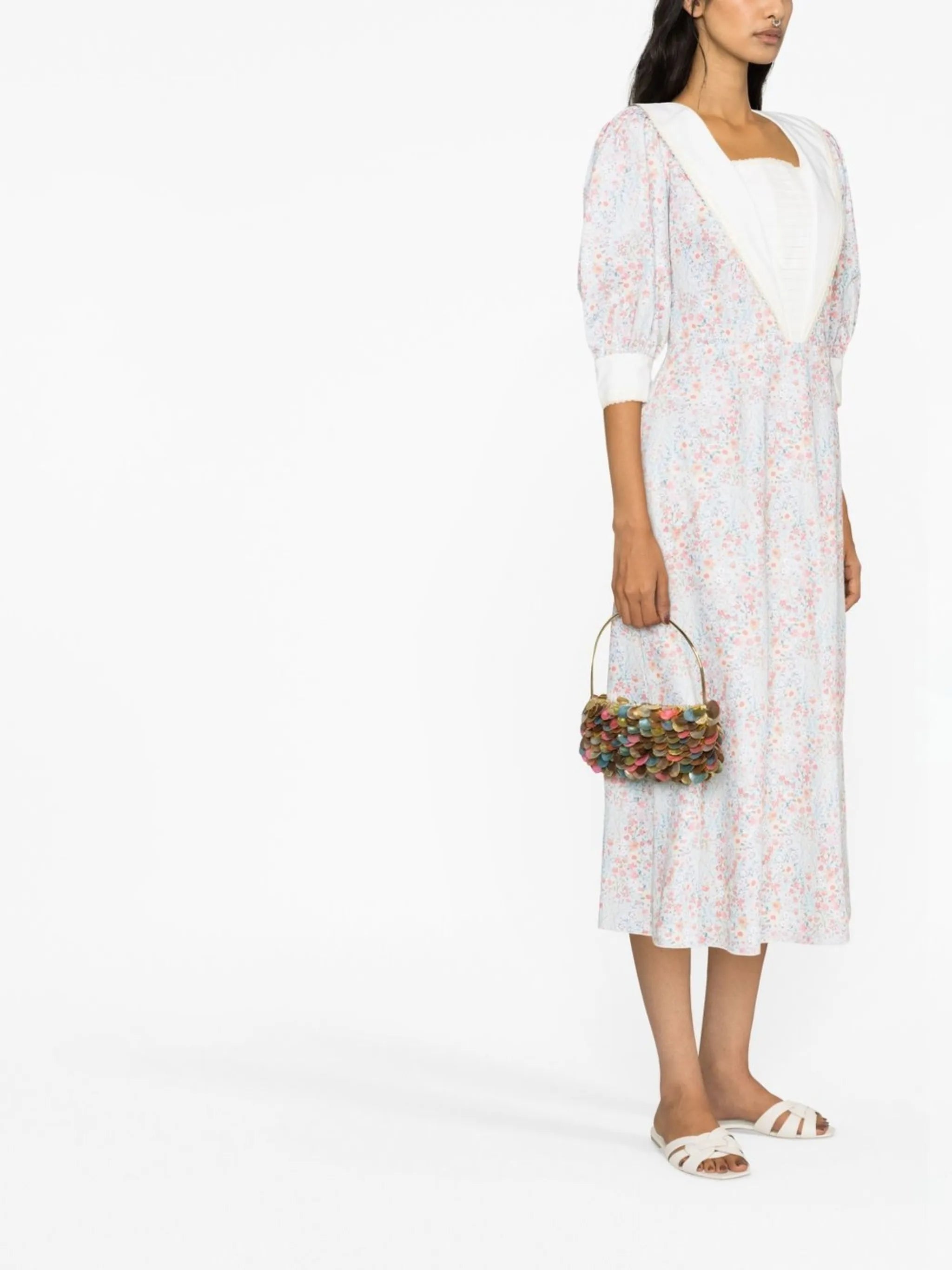 floral-print midi dress