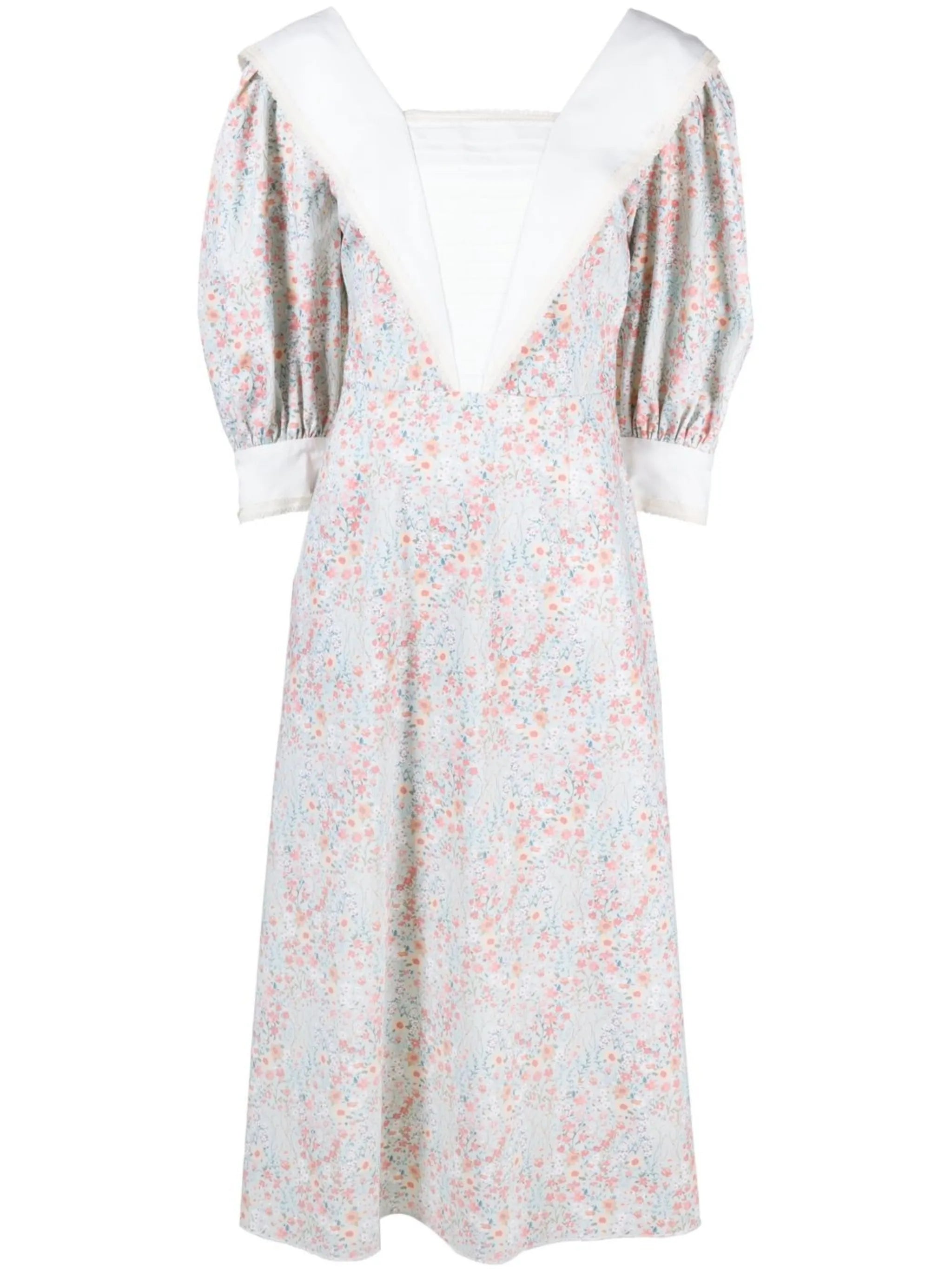 floral-print midi dress