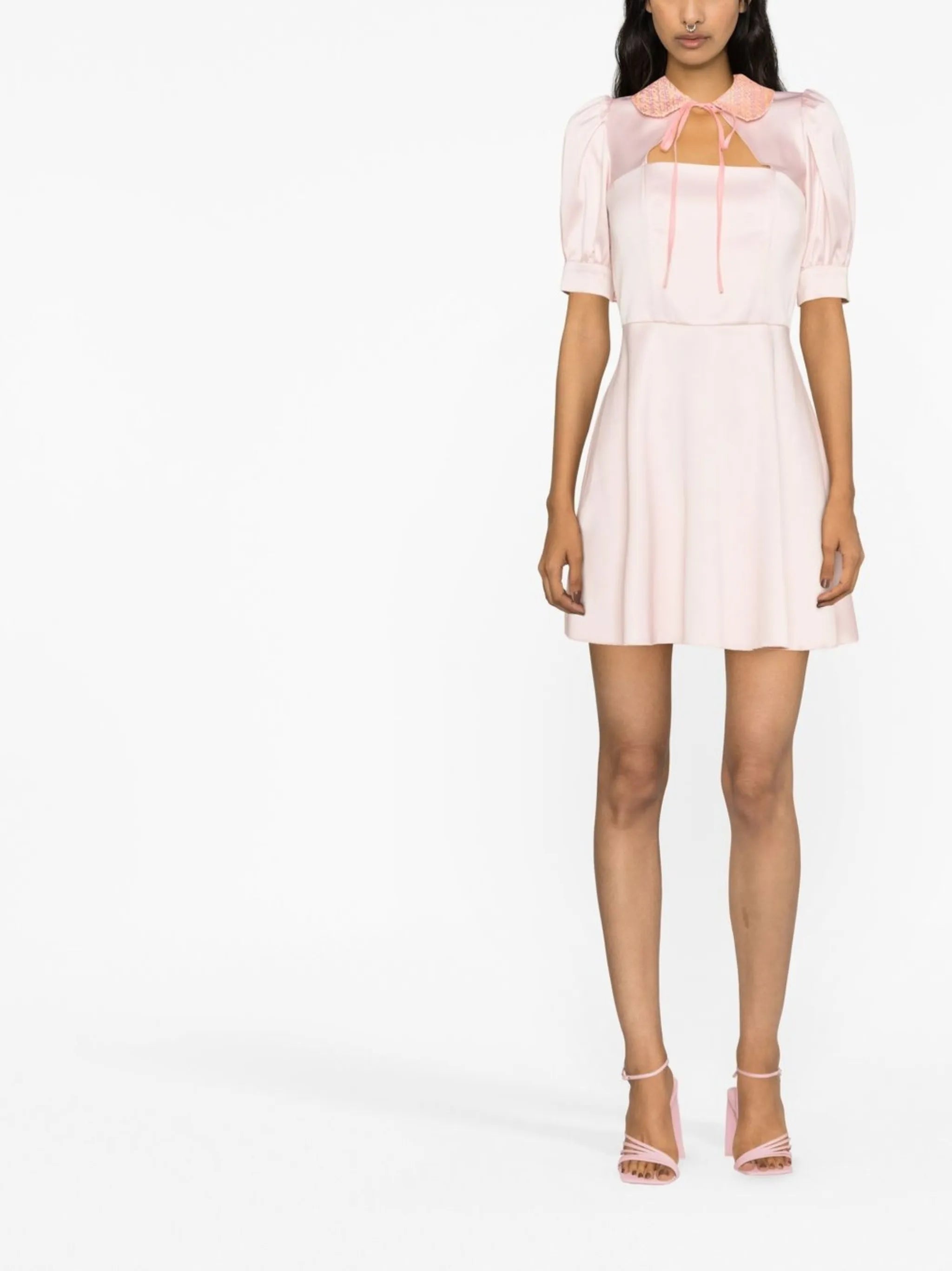 sequinned Peter Pan collar minidress