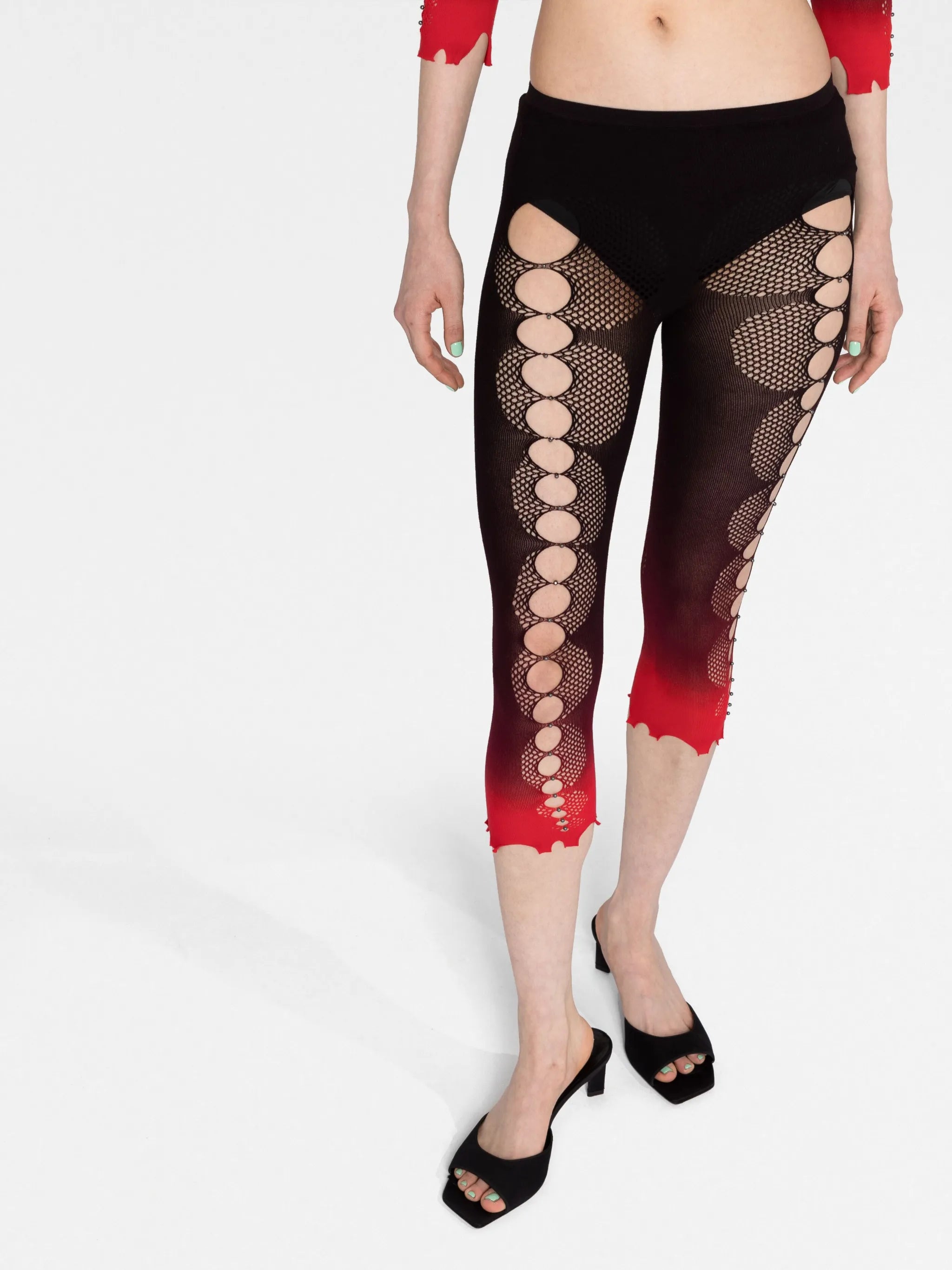 tie-dye cut-out leggings