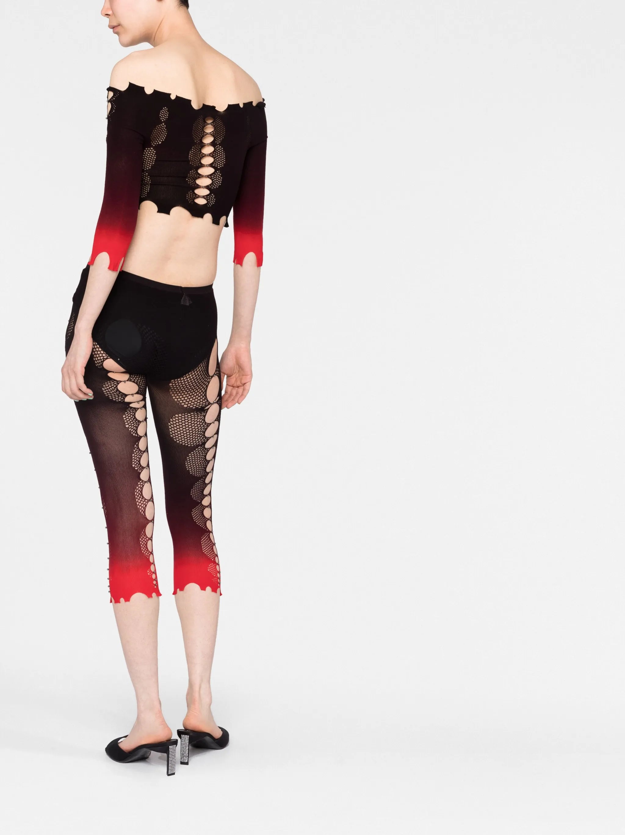 tie-dye cut-out leggings