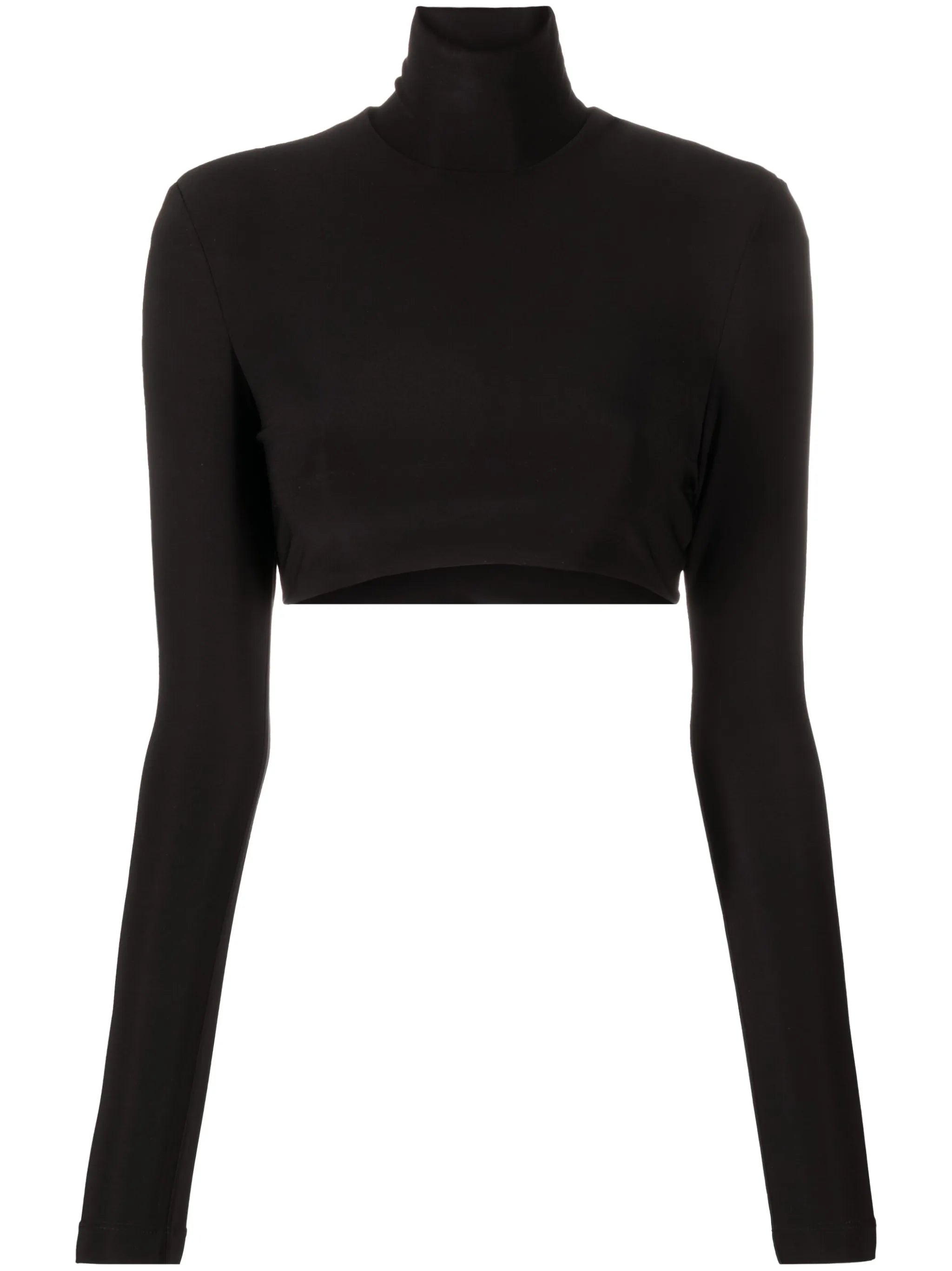 high-neck cropped top