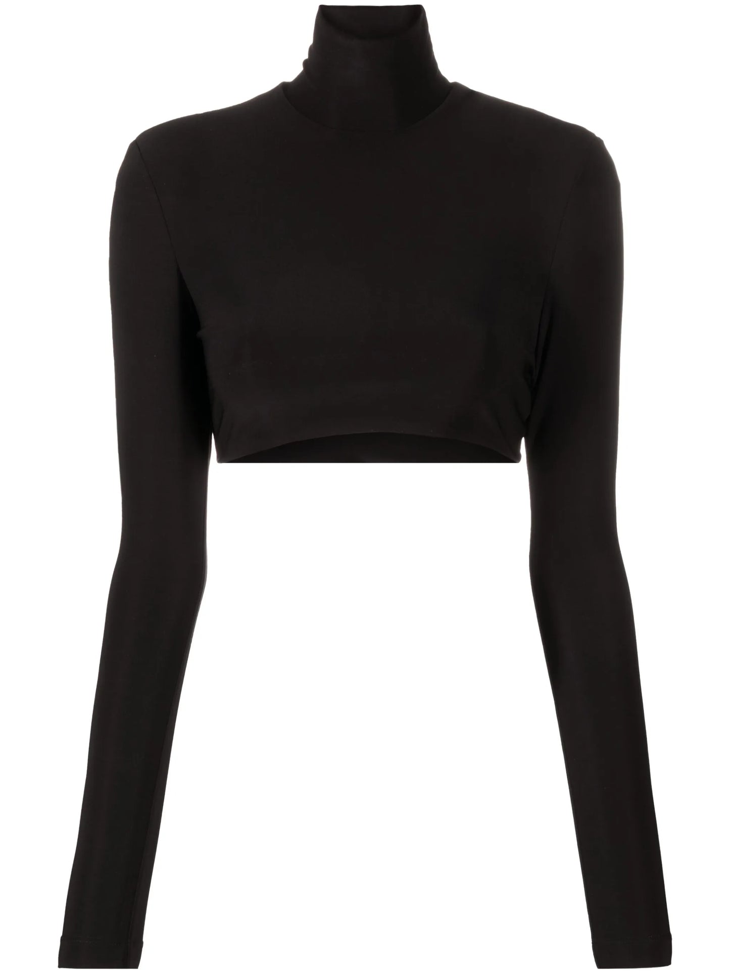 high-neck cropped top