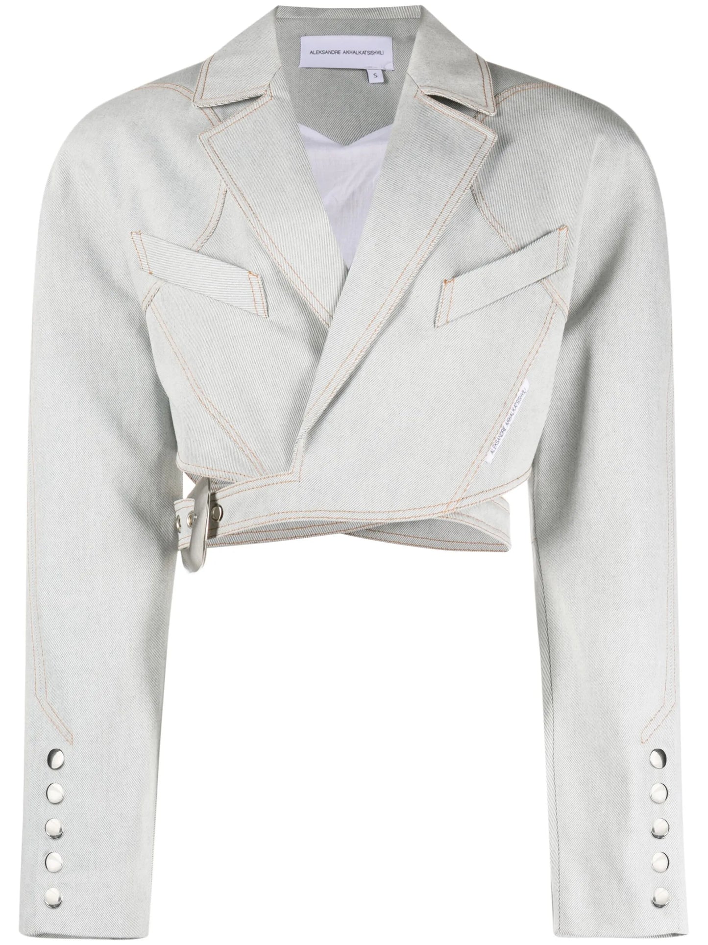 belted cropped denim jacket