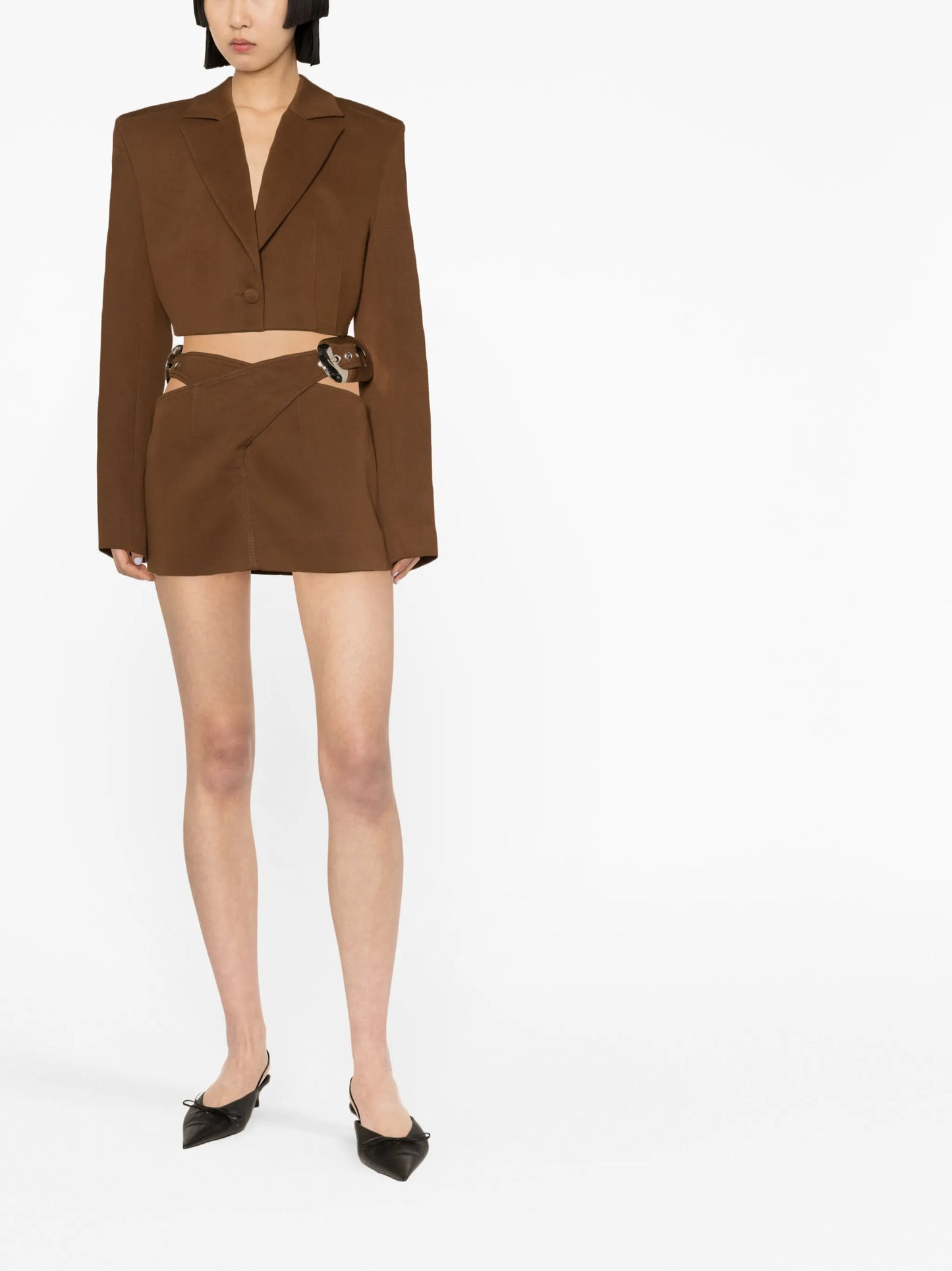 cropped single-breasted blazer