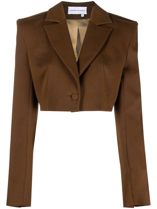 cropped single-breasted blazer