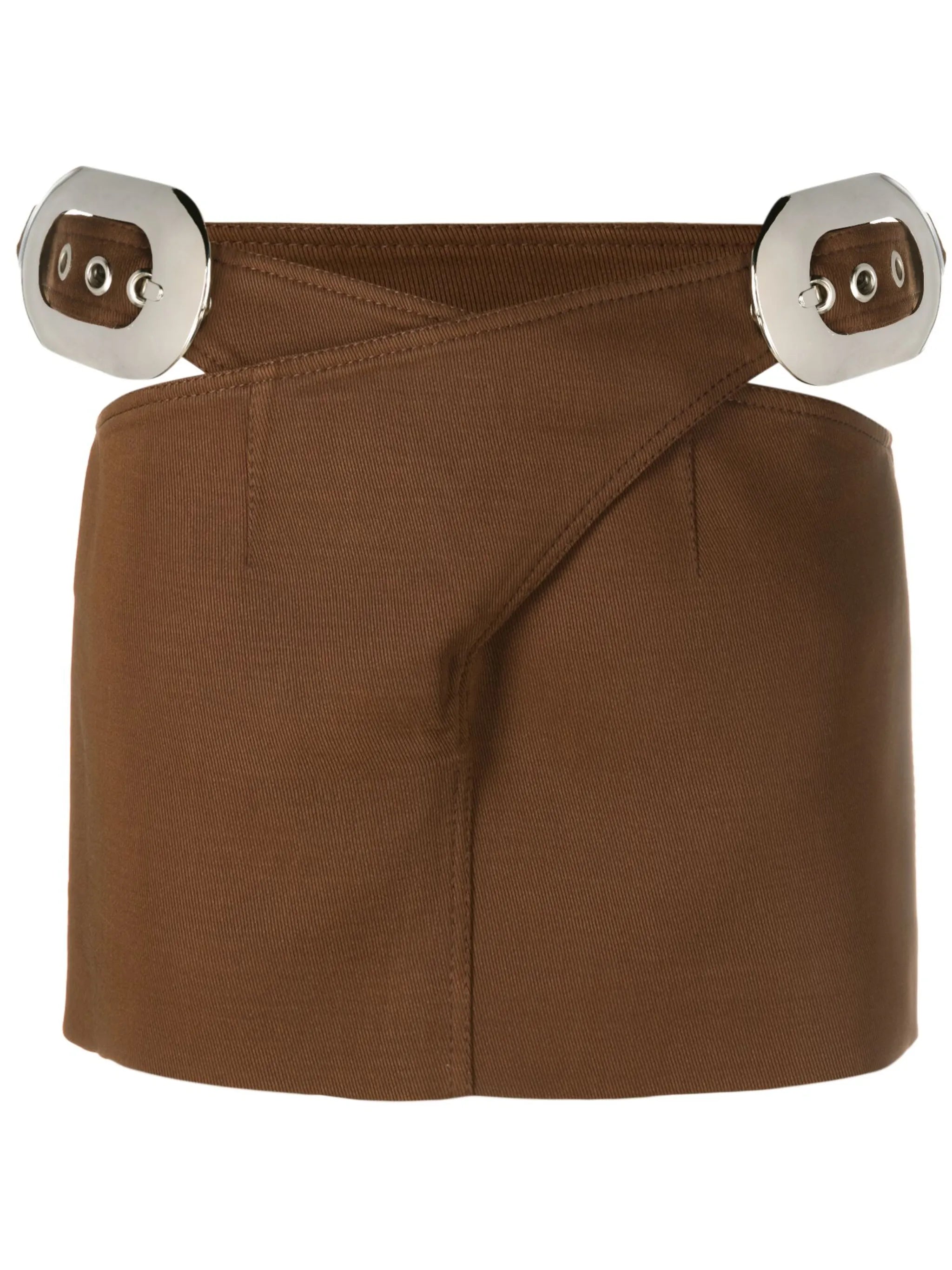 cross-over belted miniskirt