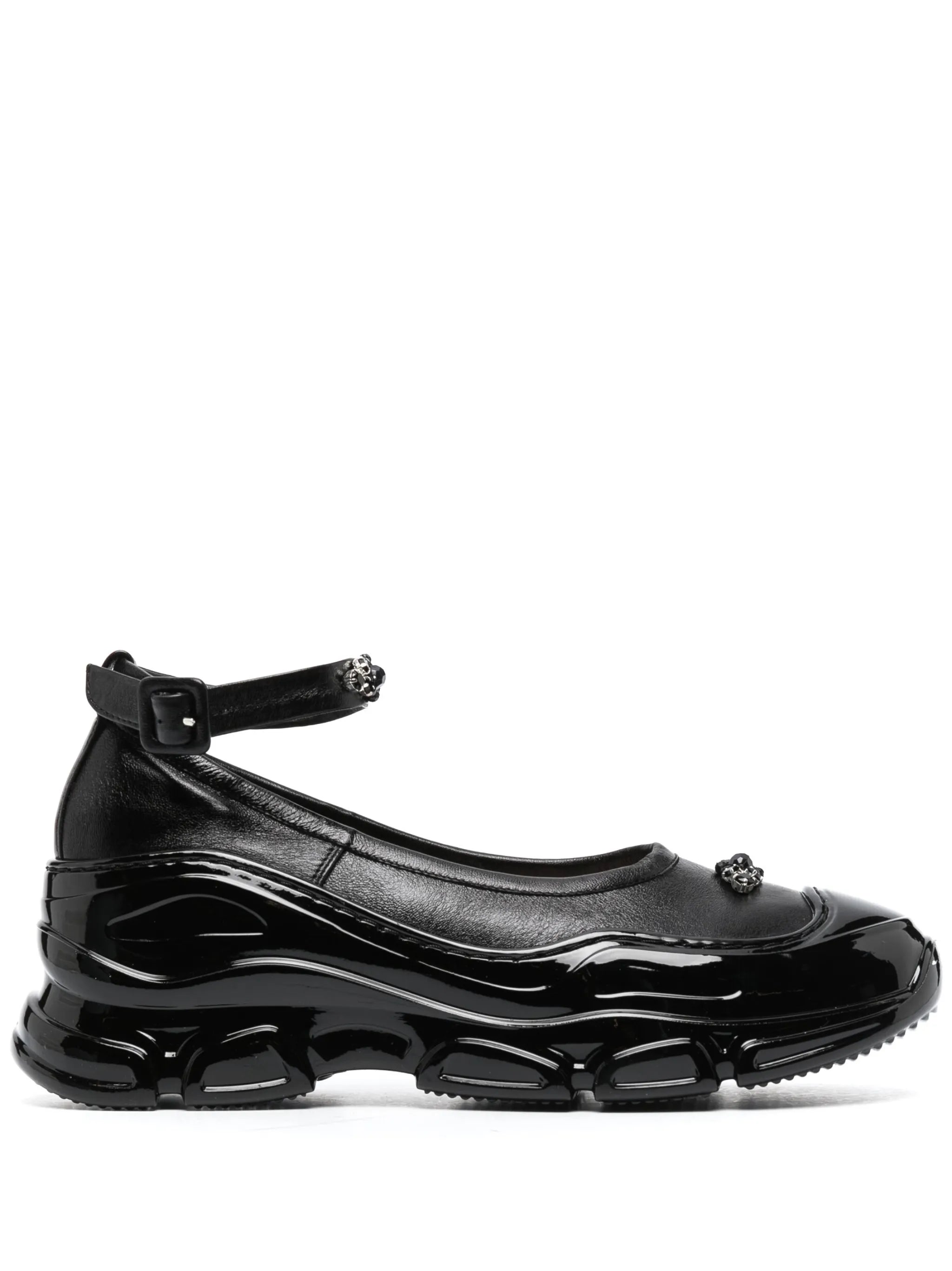 lug-sole embellished ballerina shoes