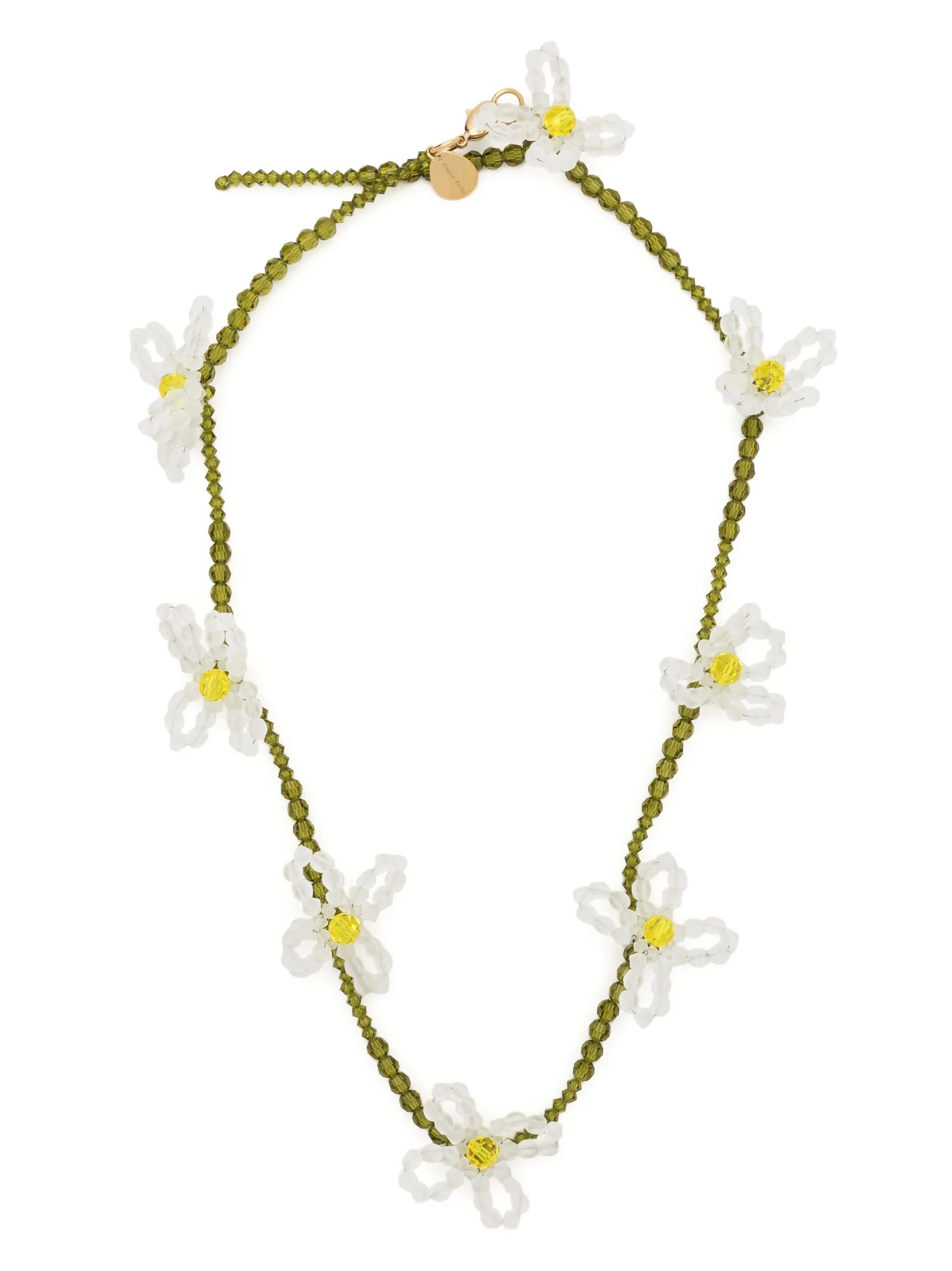 floral-detail bead necklace