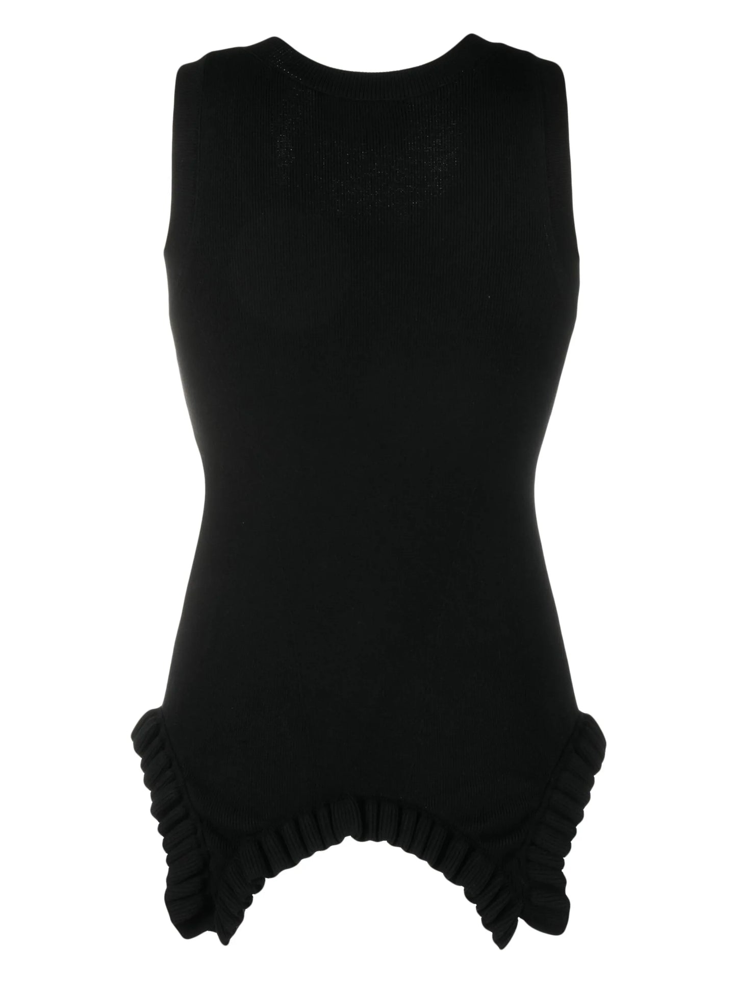 asymmetric hem pearl-embellished top