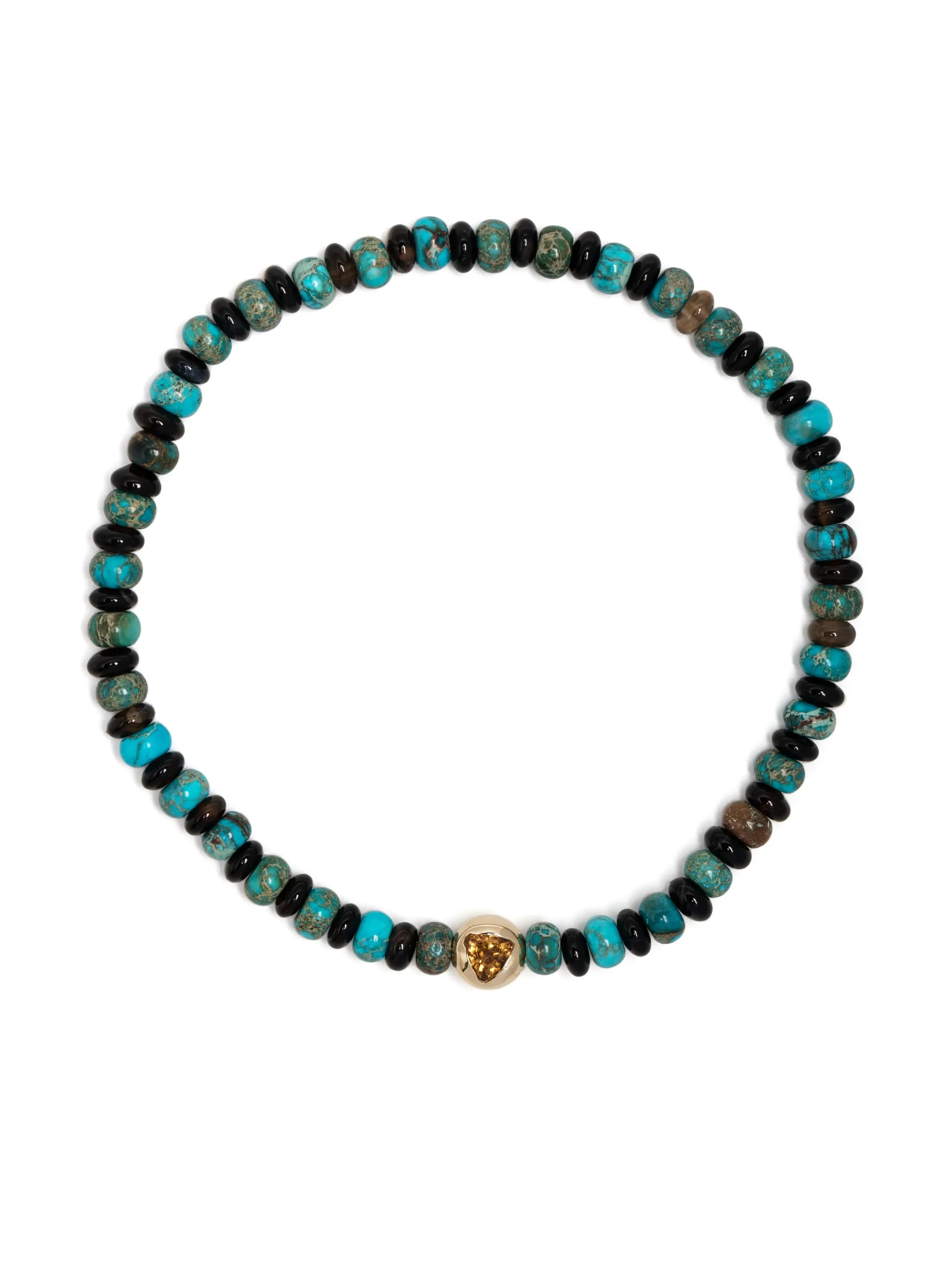 14kt yellow gold sapphire beaded bracelet
