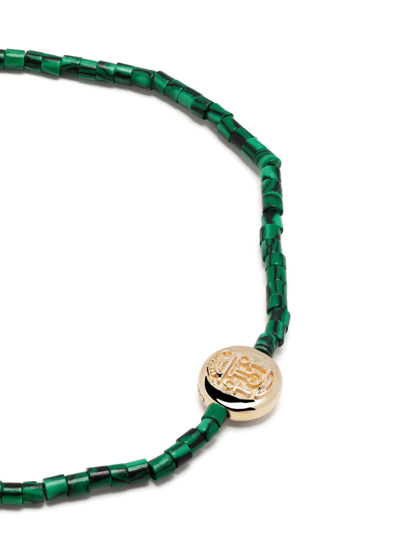 14kt yellow gold Good Luck beaded bracelet