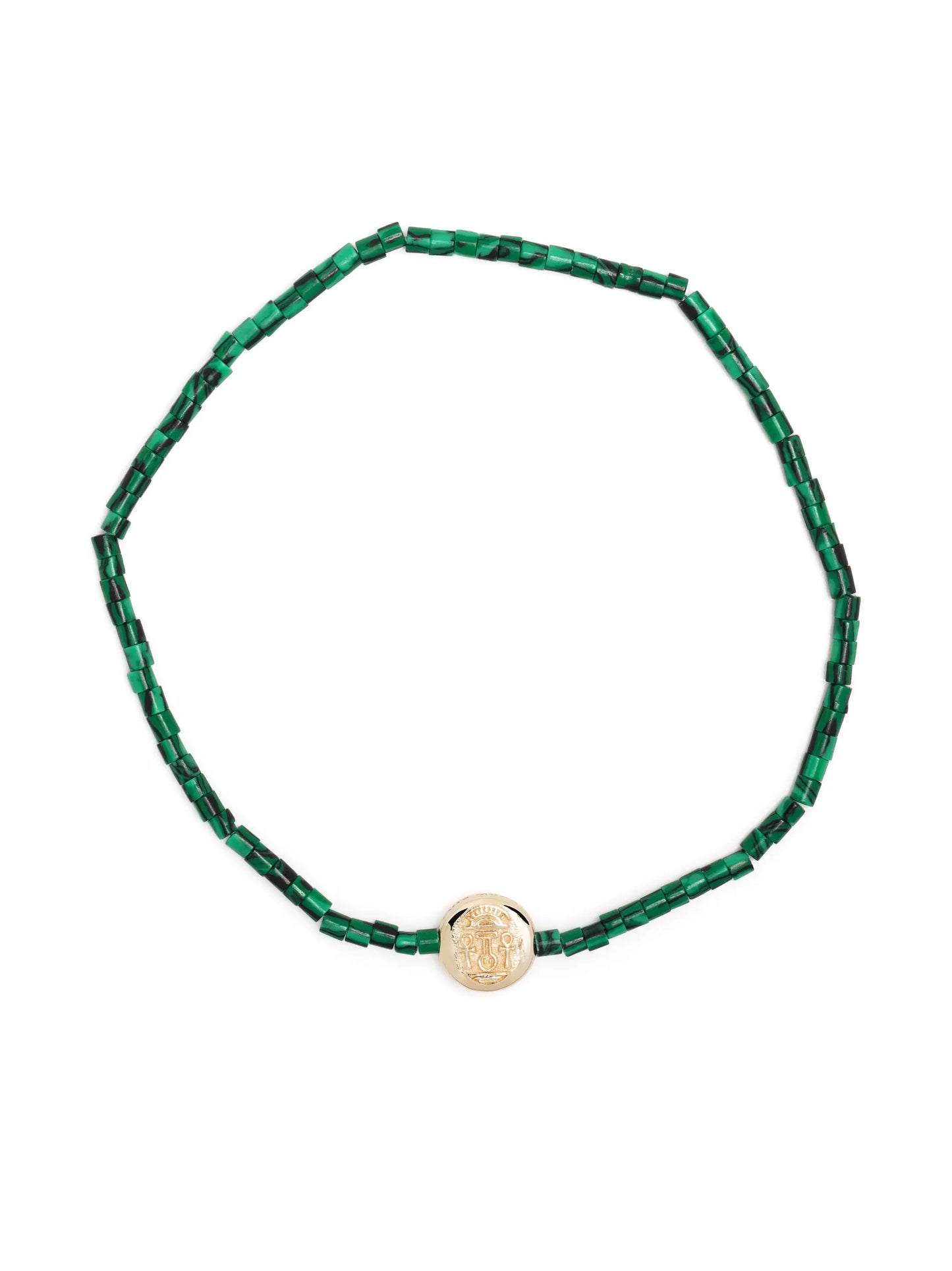 14kt yellow gold Good Luck beaded bracelet