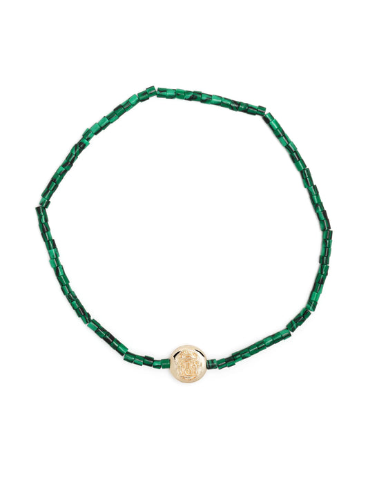 14kt yellow gold Good Luck beaded bracelet