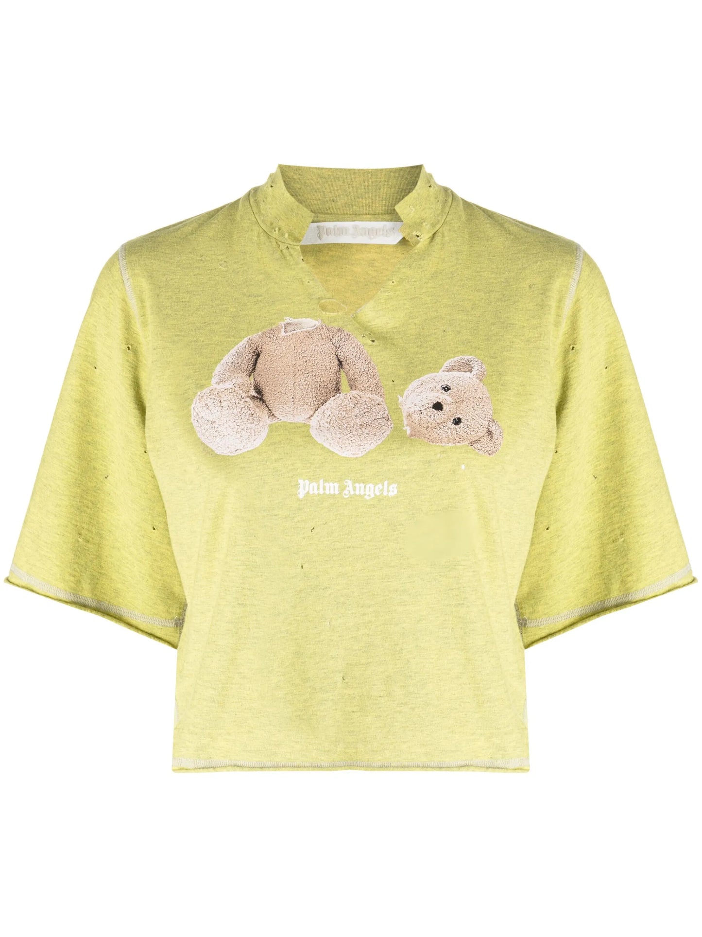 Bear-print distressed T-shirt