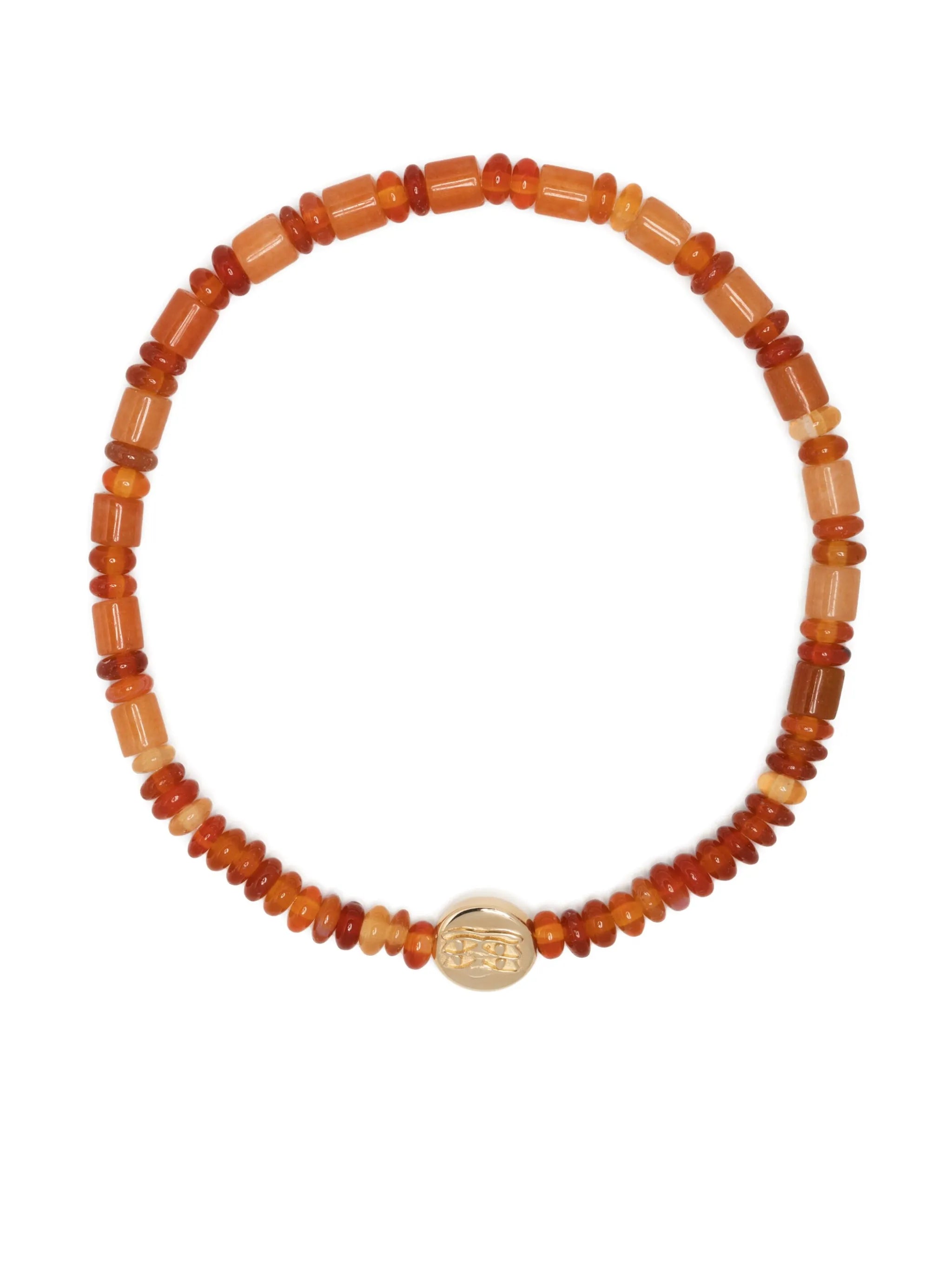 14kt yellow gold Horus Eyes beaded bracelet