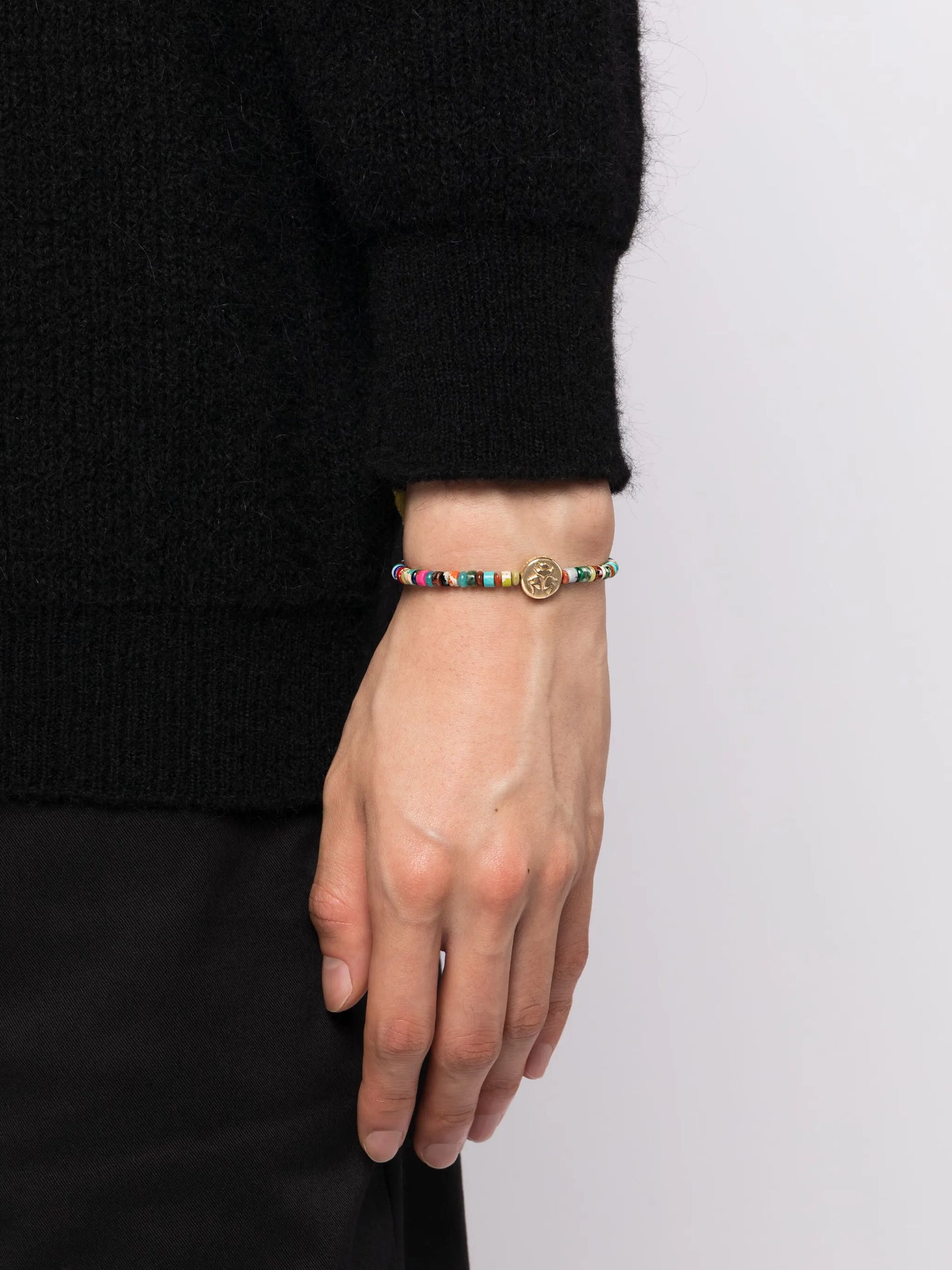 14kt yellow gold Scarab beaded bracelet