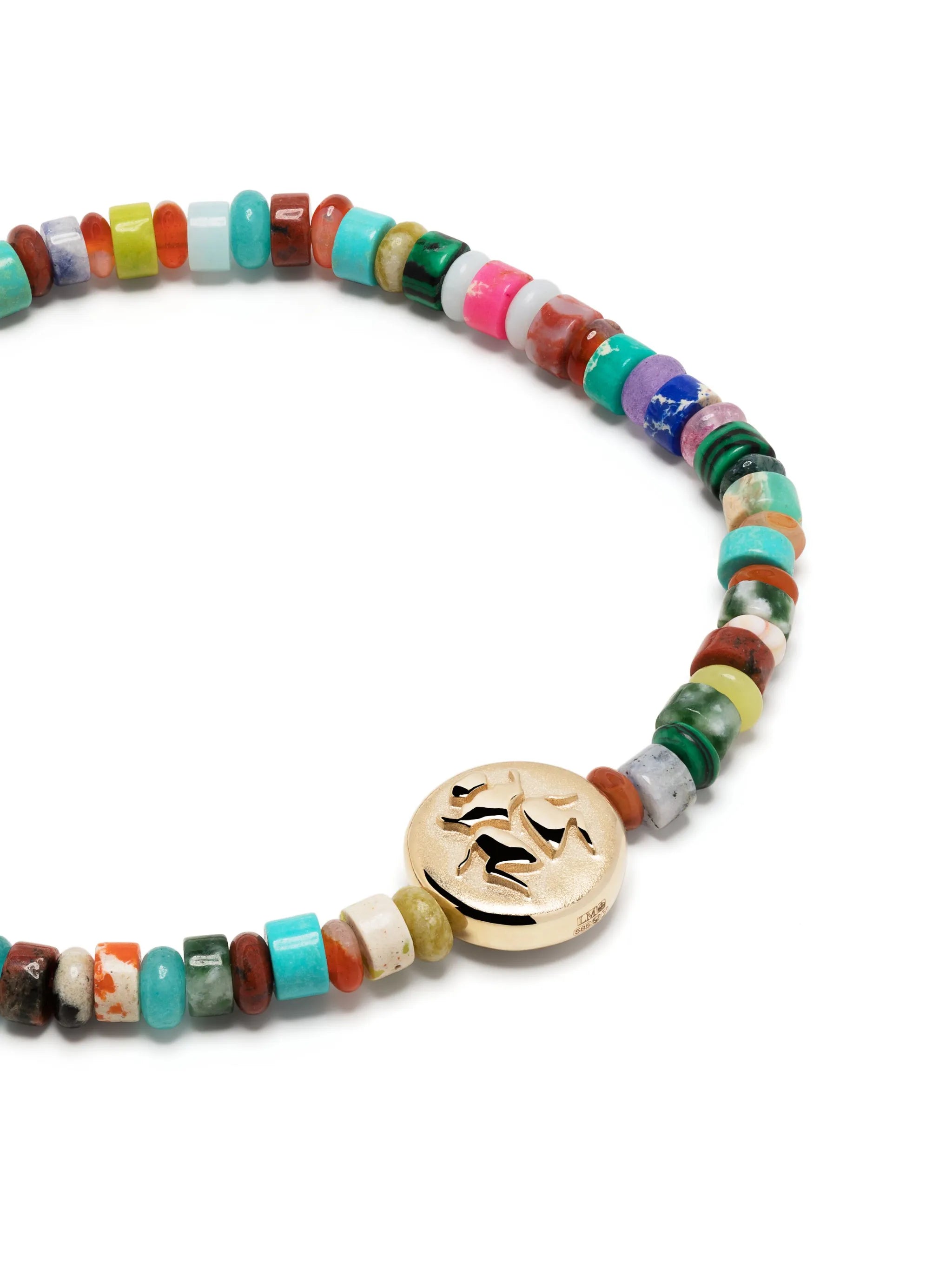 14kt yellow gold Scarab beaded bracelet