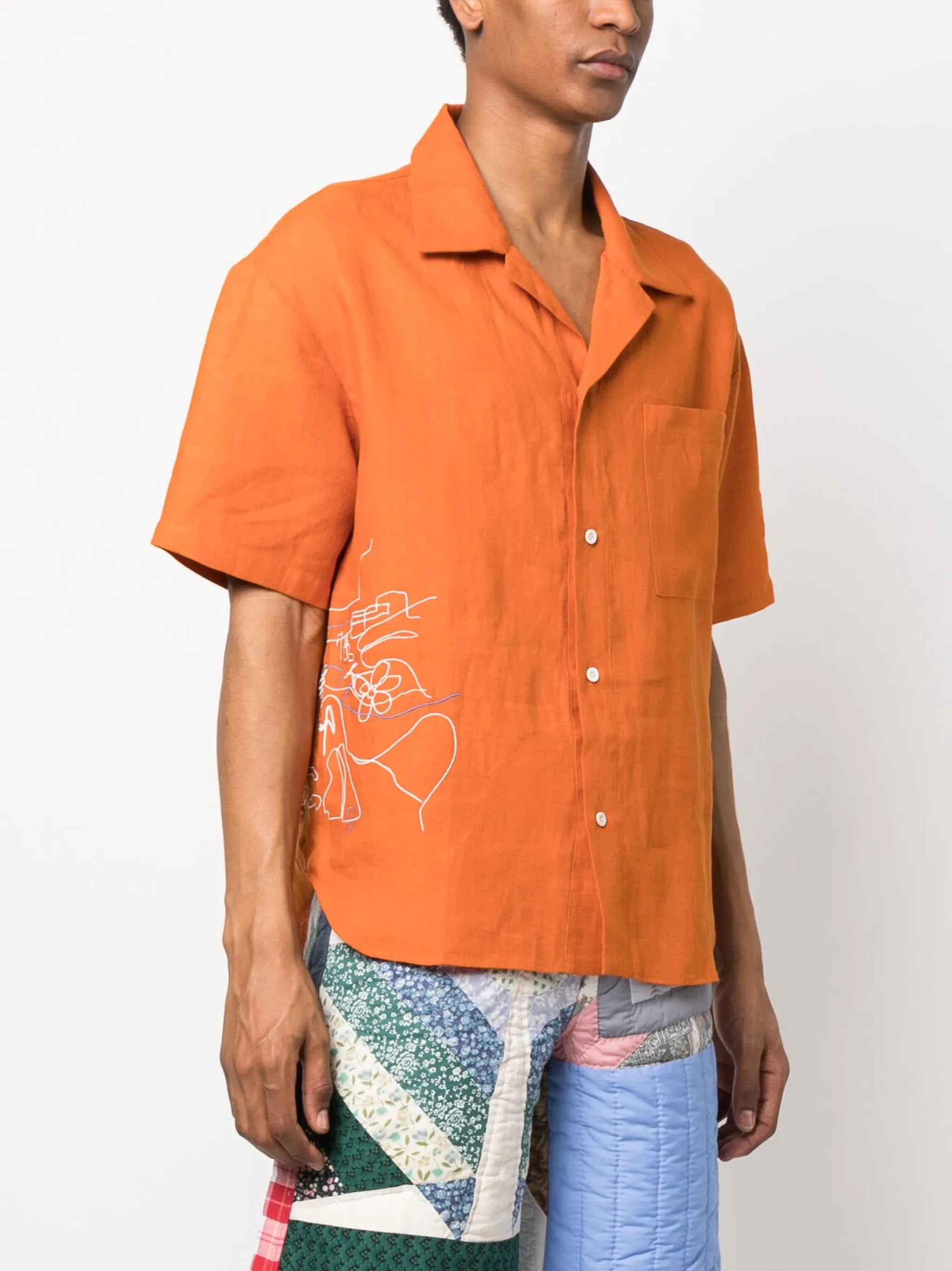 embroidered-design shirt