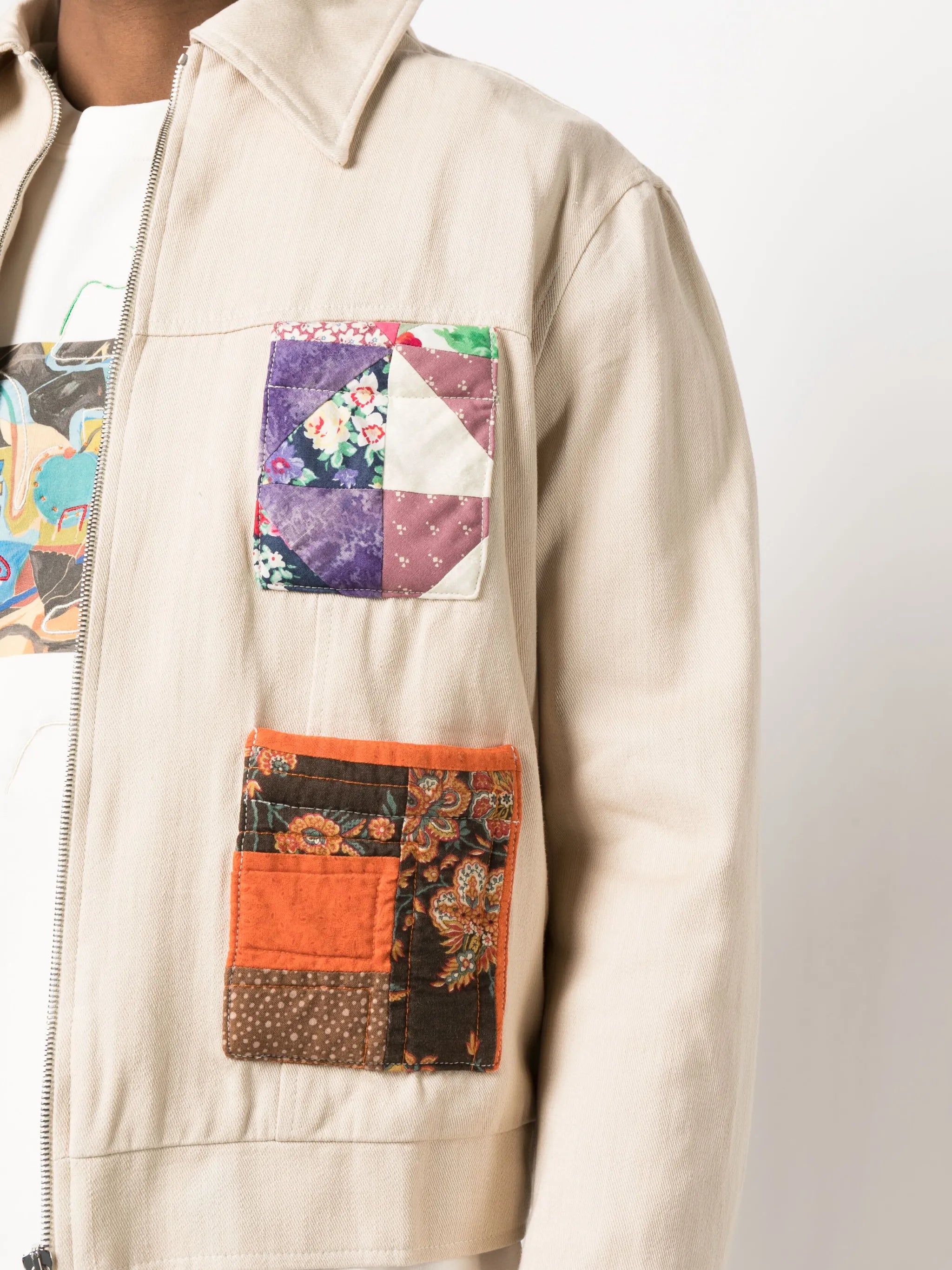 quilted patch-pocket jacket