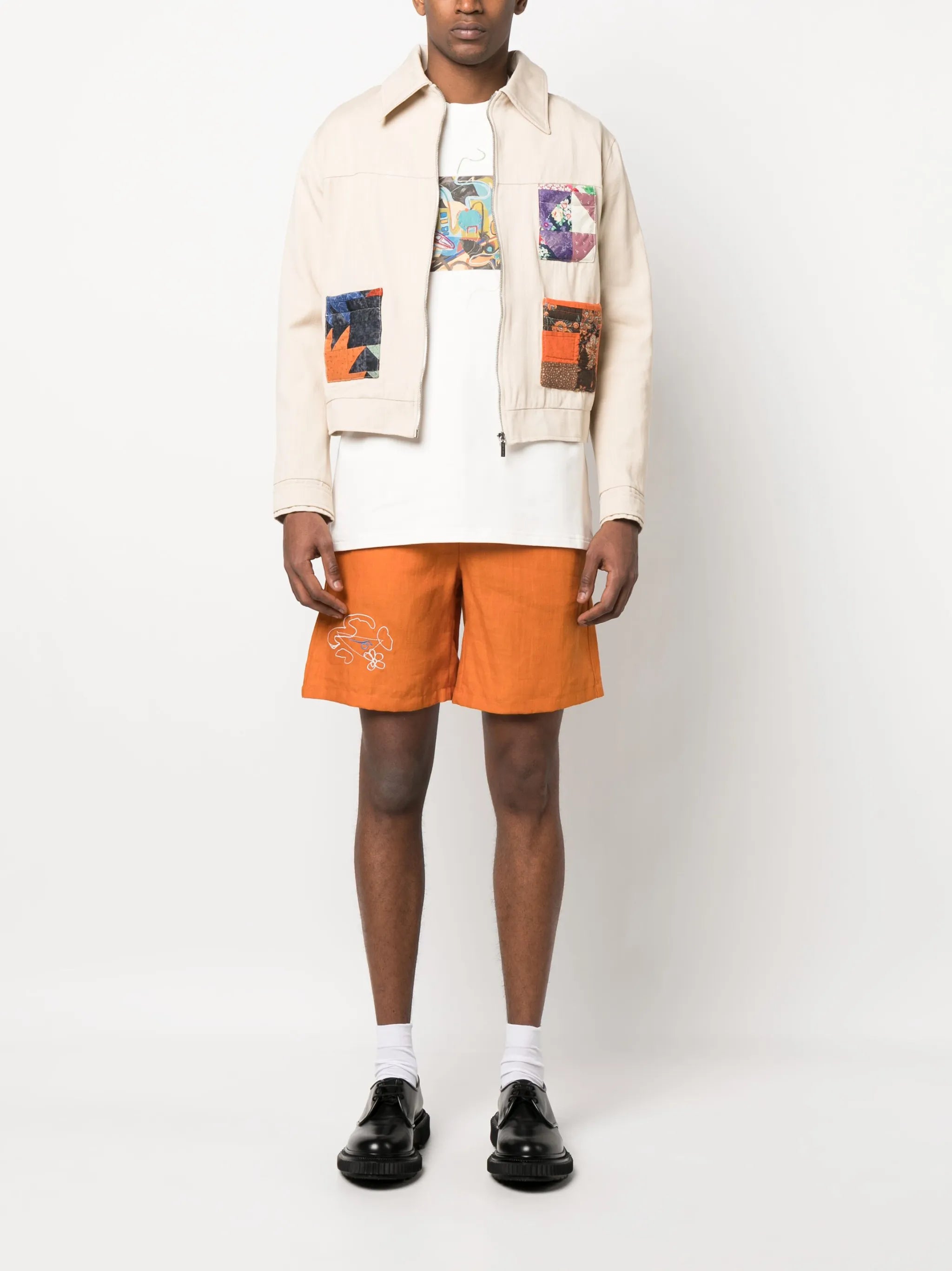 quilted patch-pocket jacket
