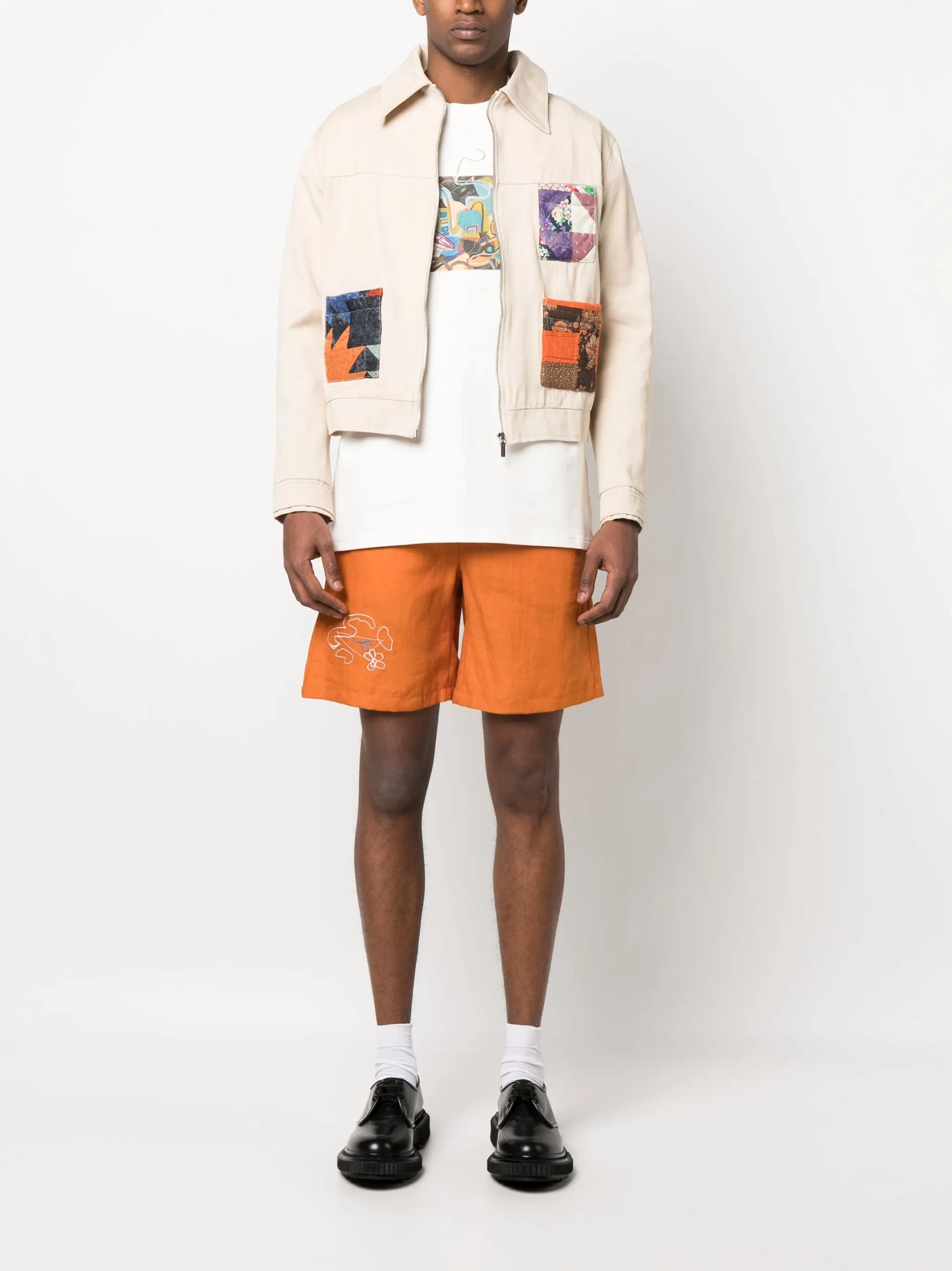 quilted patch-pocket jacket