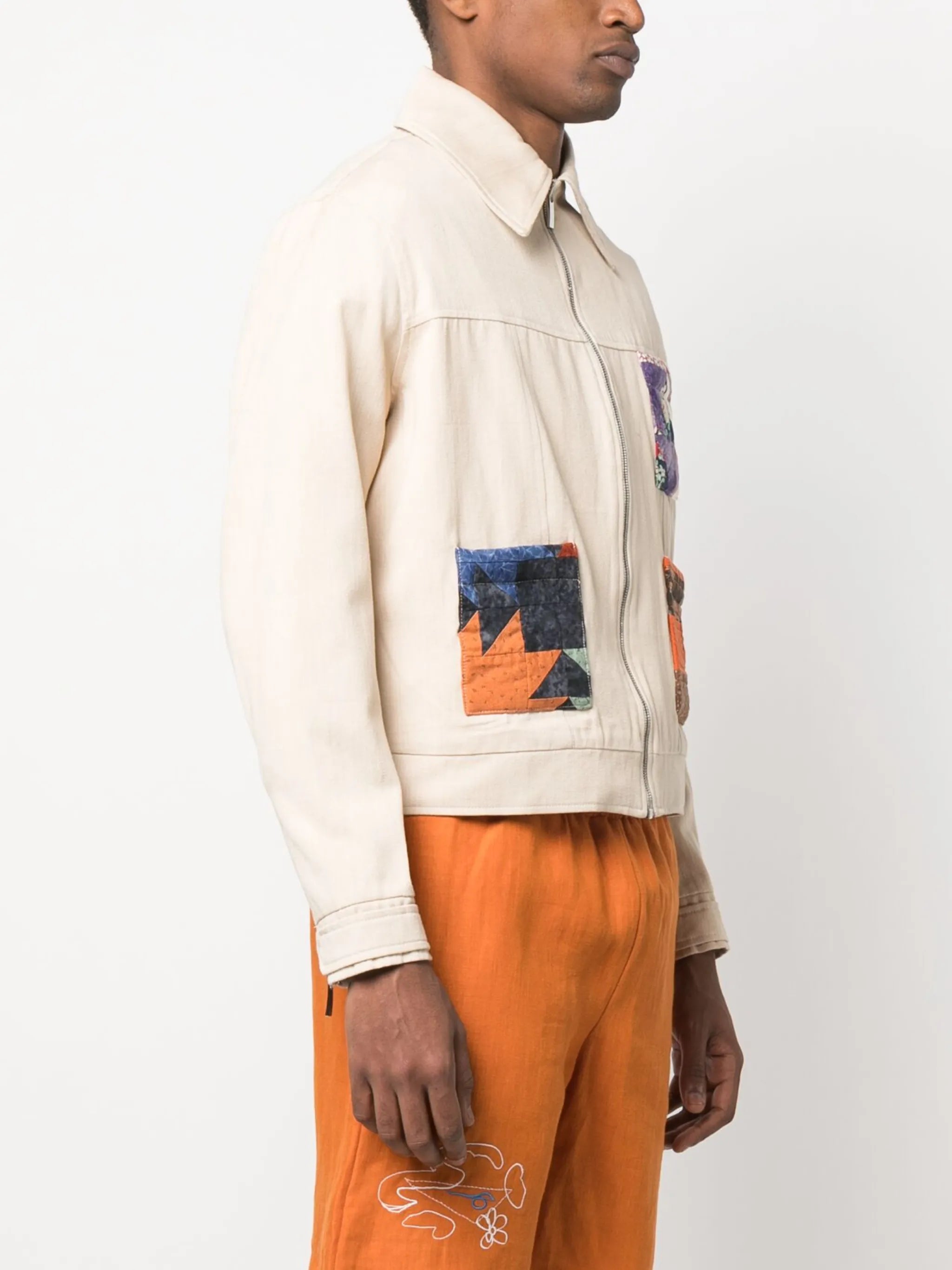 quilted patch-pocket jacket