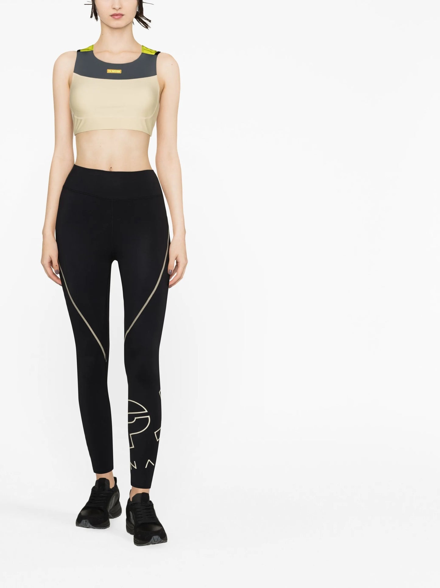 stripe-detail logo-print leggings