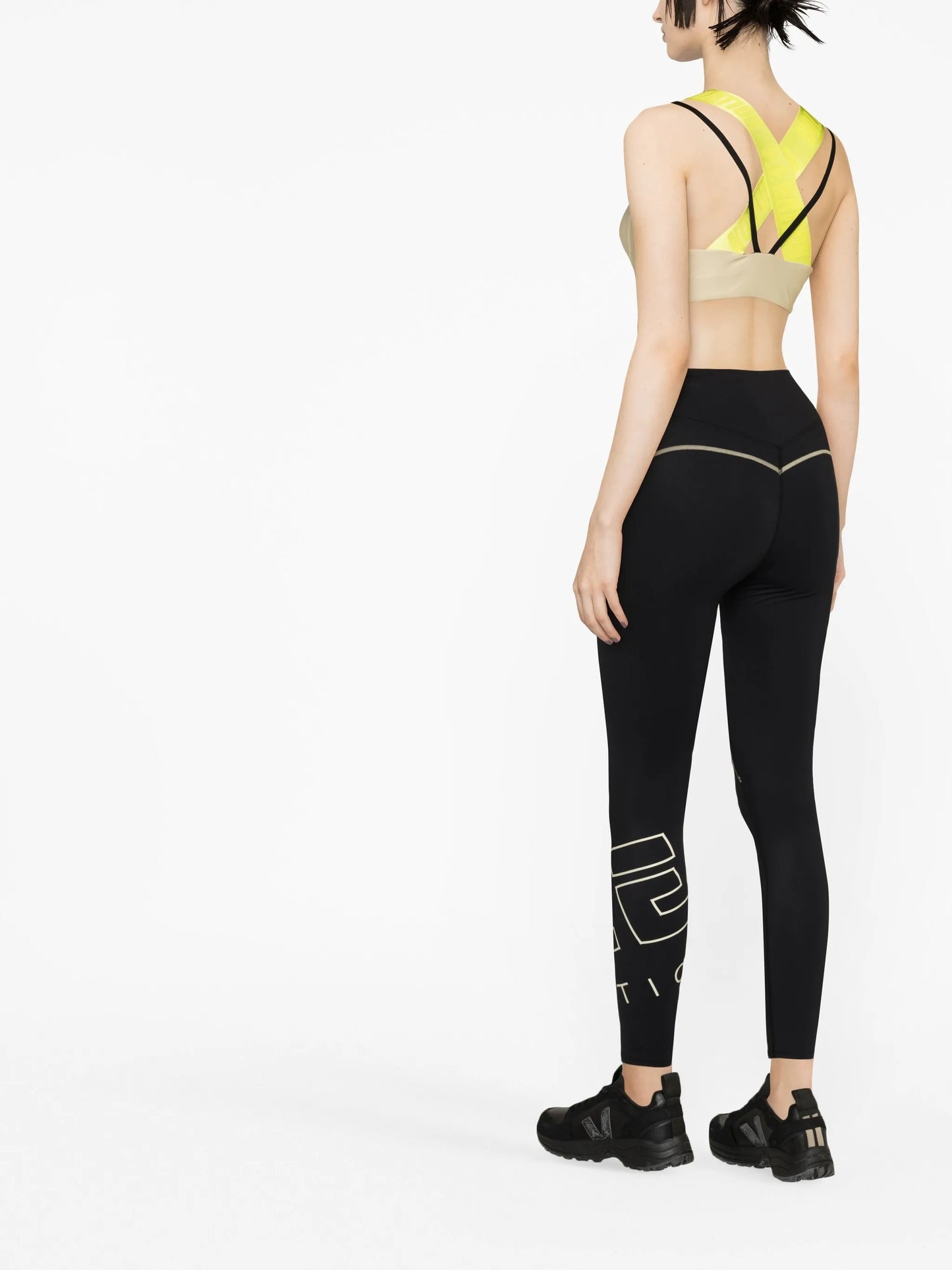 stripe-detail logo-print leggings