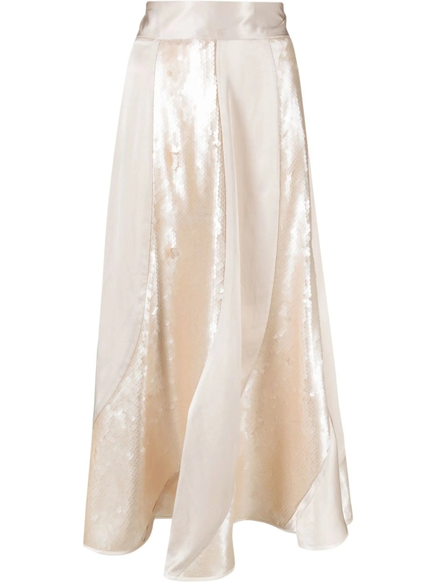 sequin-panelled midi skirt