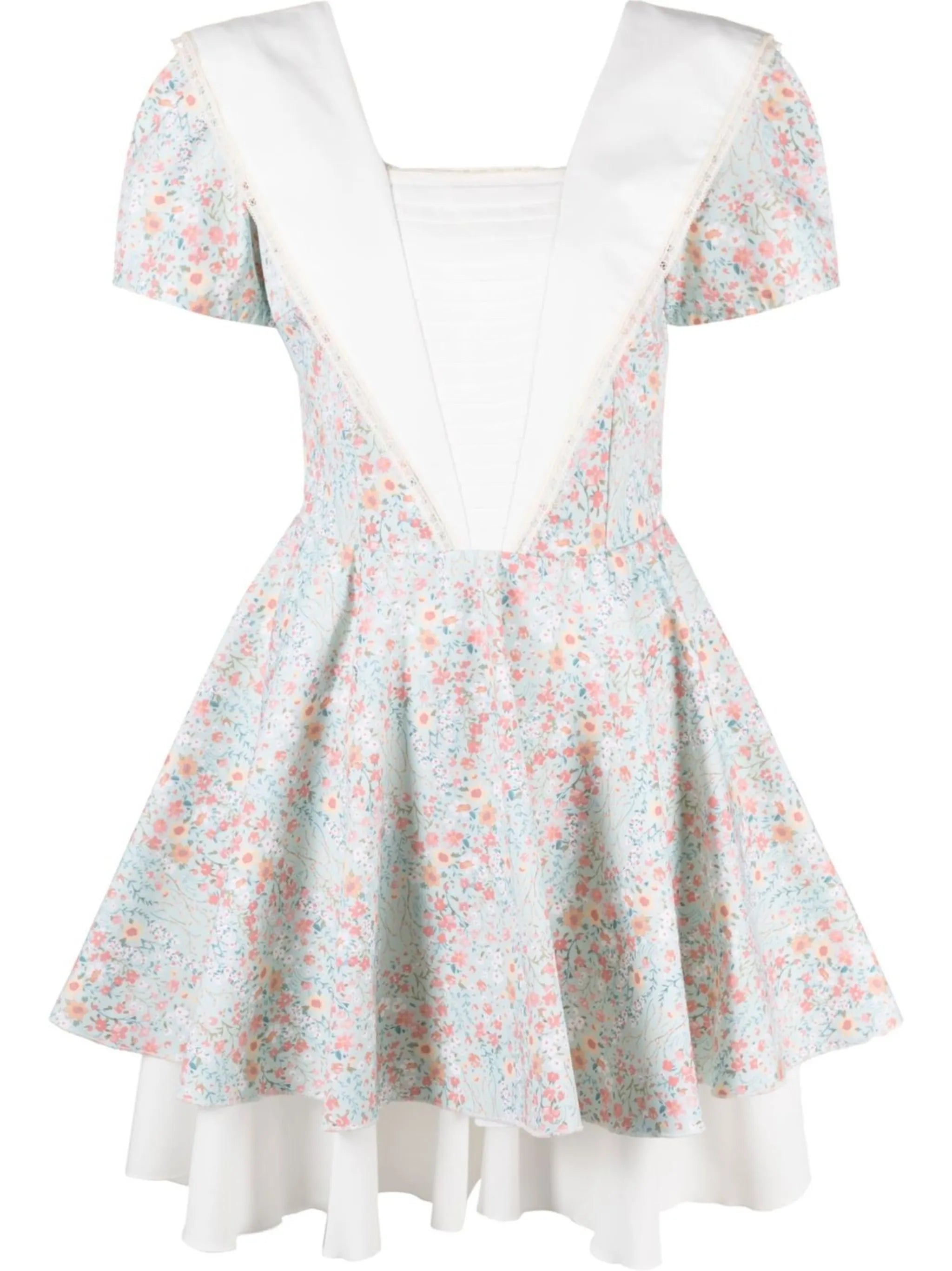 sailor-collar layered minidress