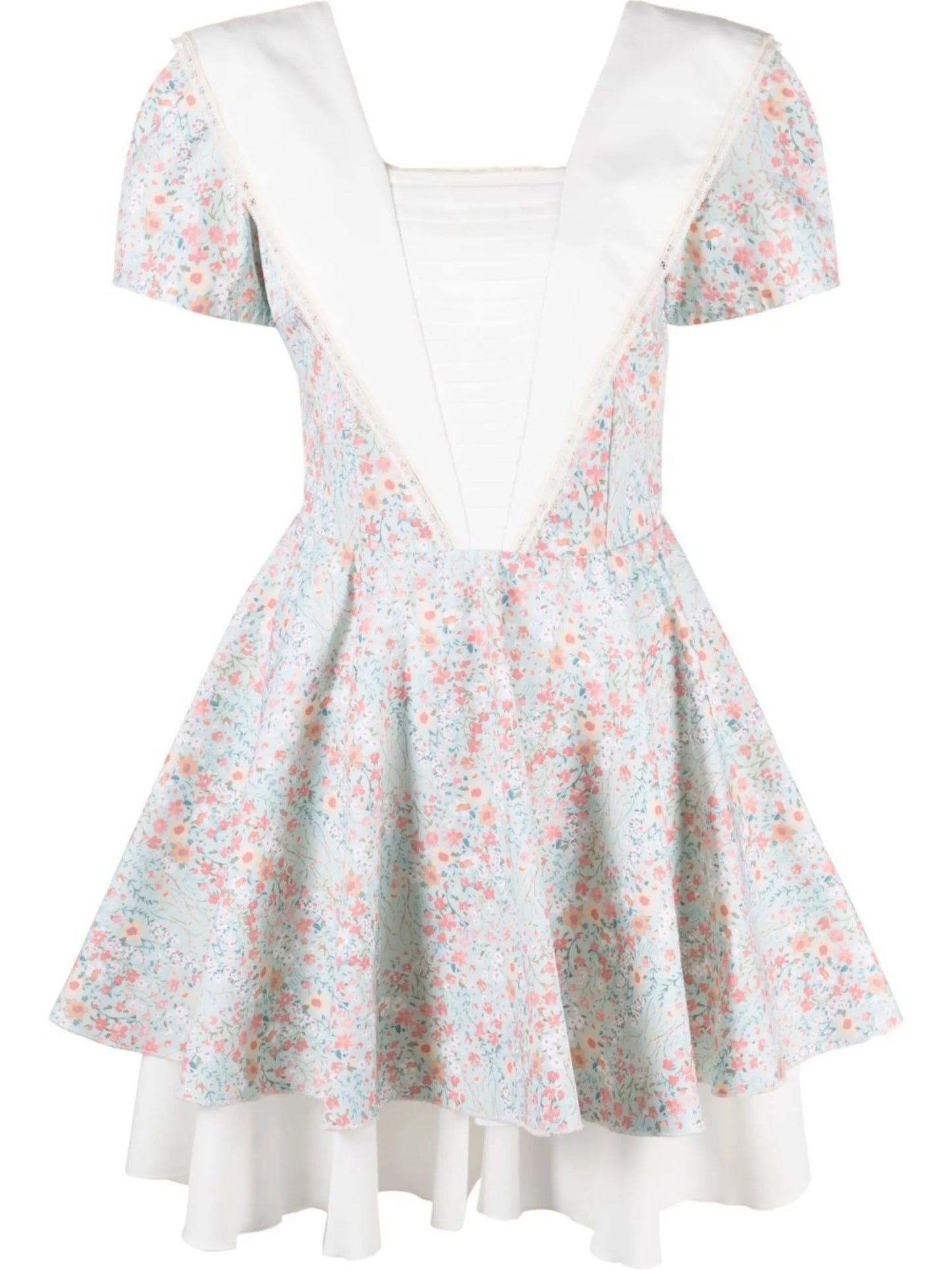 sailor-collar layered minidress