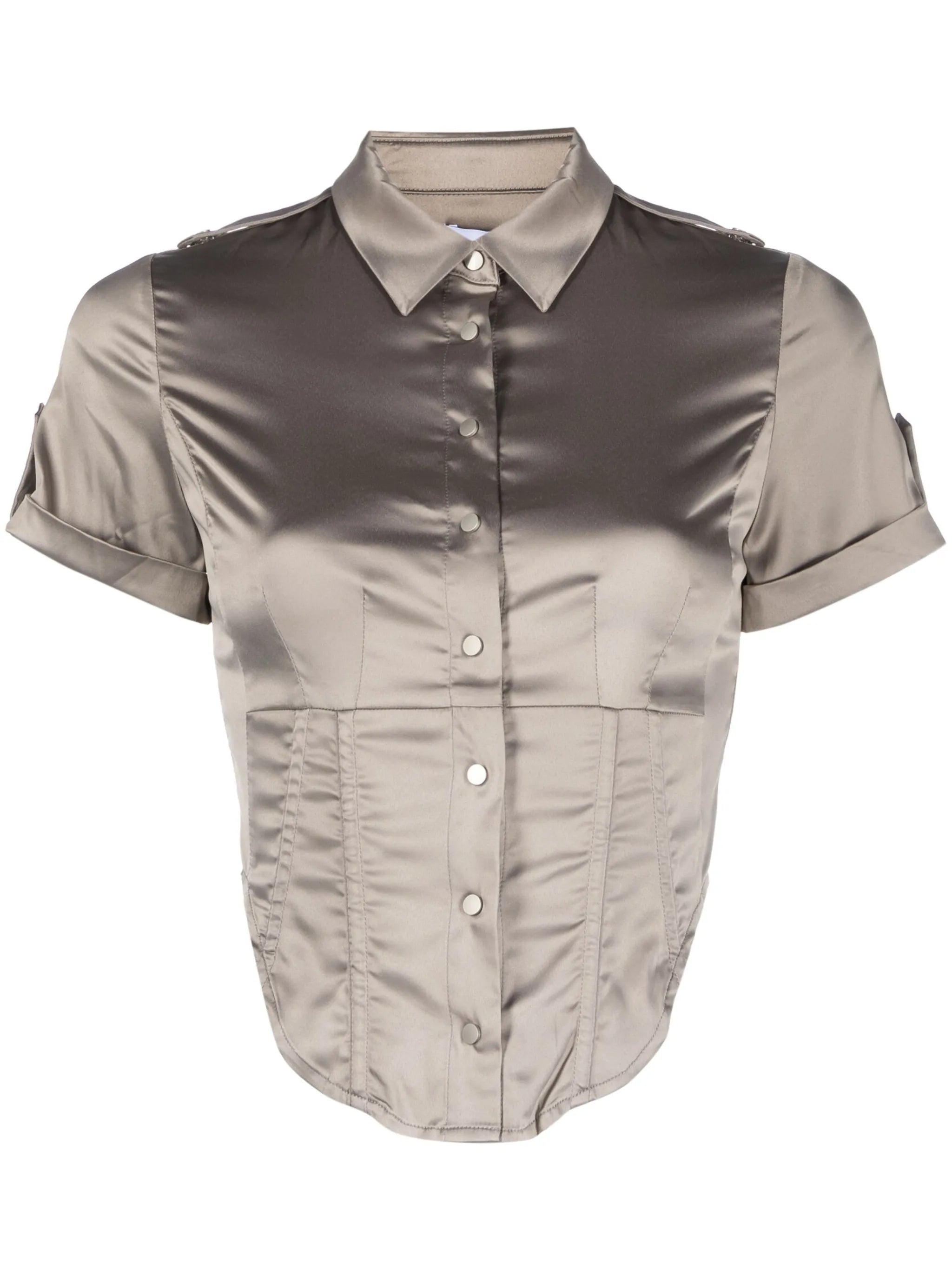 Max cropped satin shirt