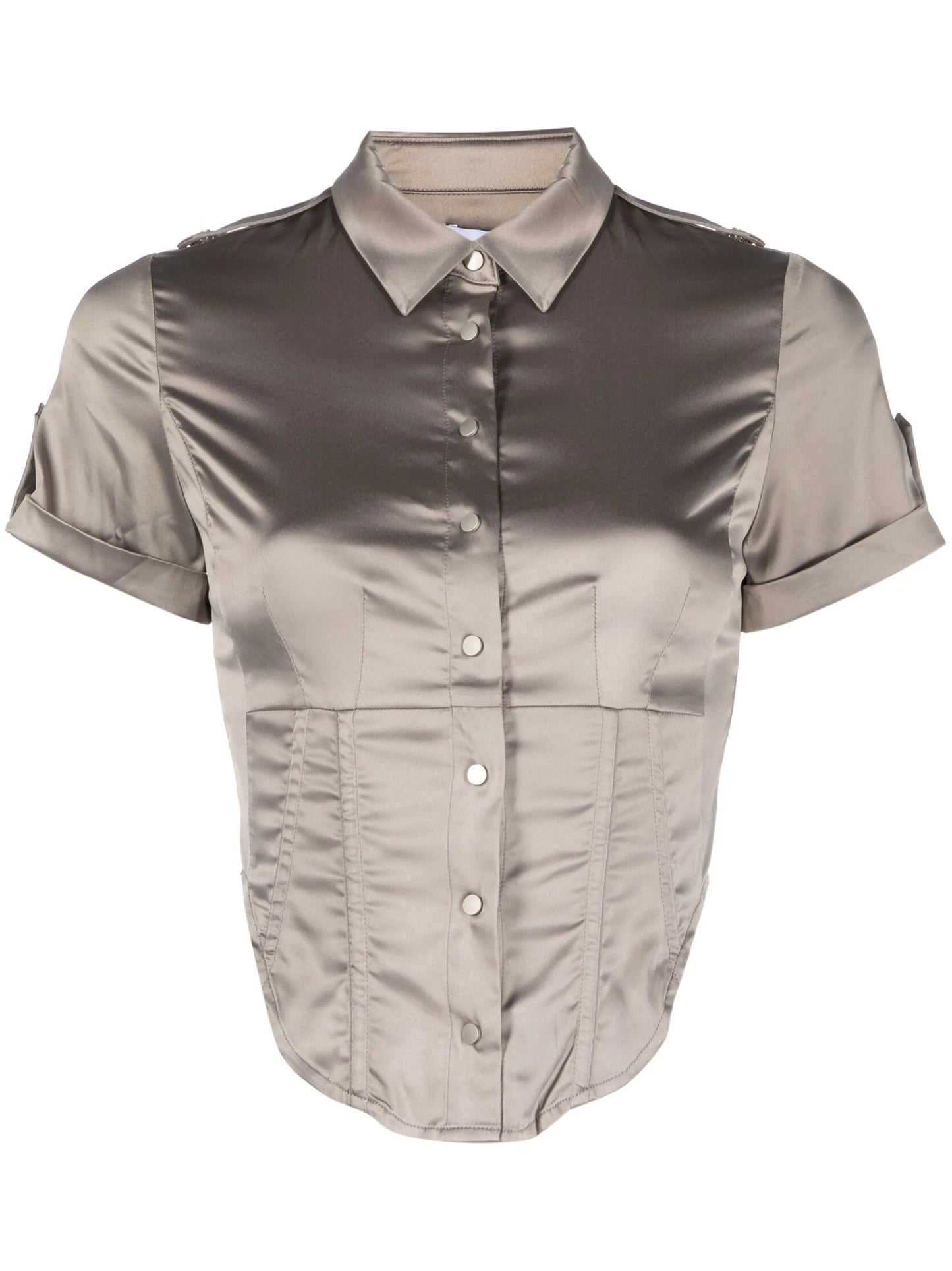 Max cropped satin shirt