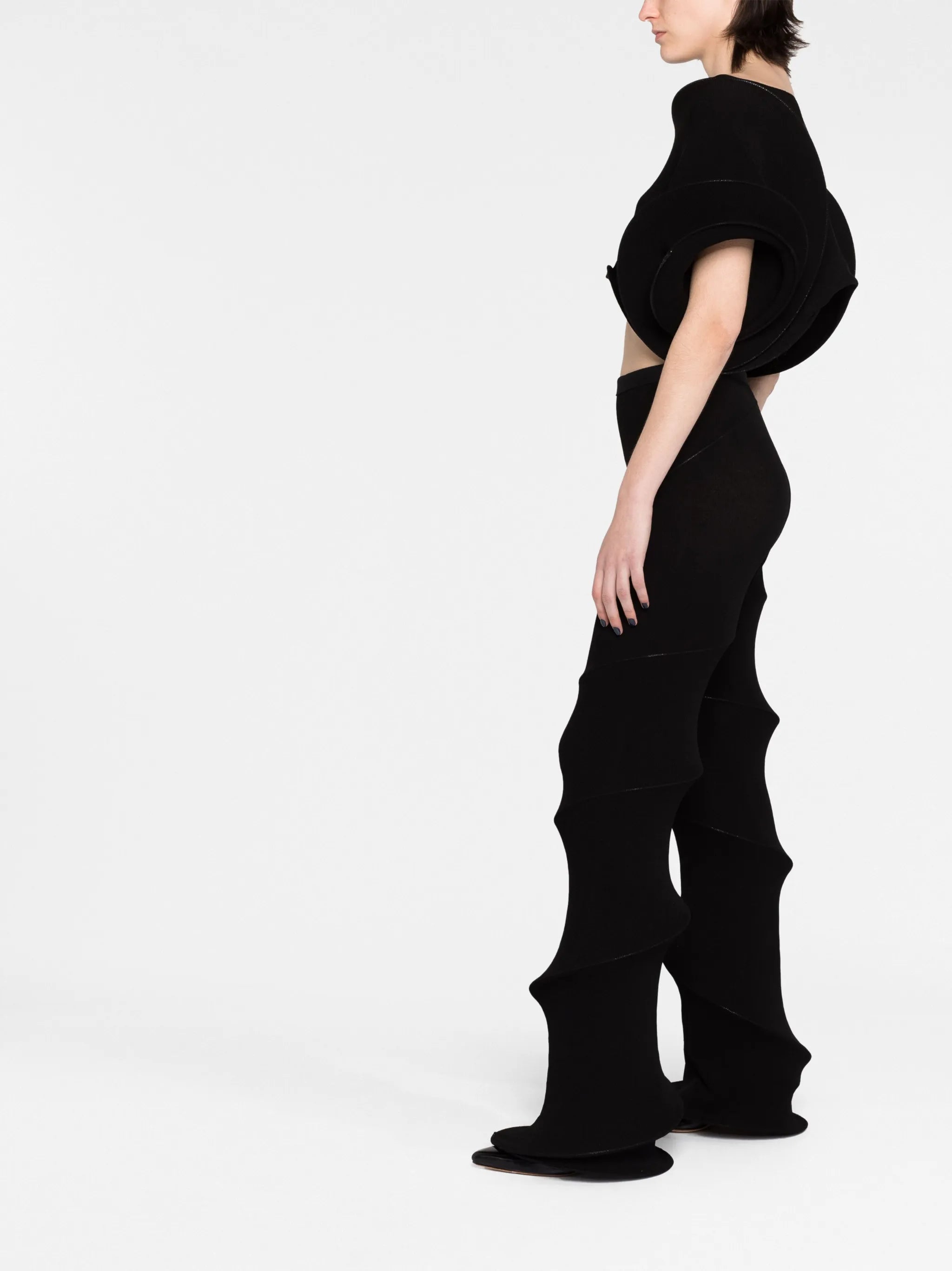 spiral asymmetrical cropped top